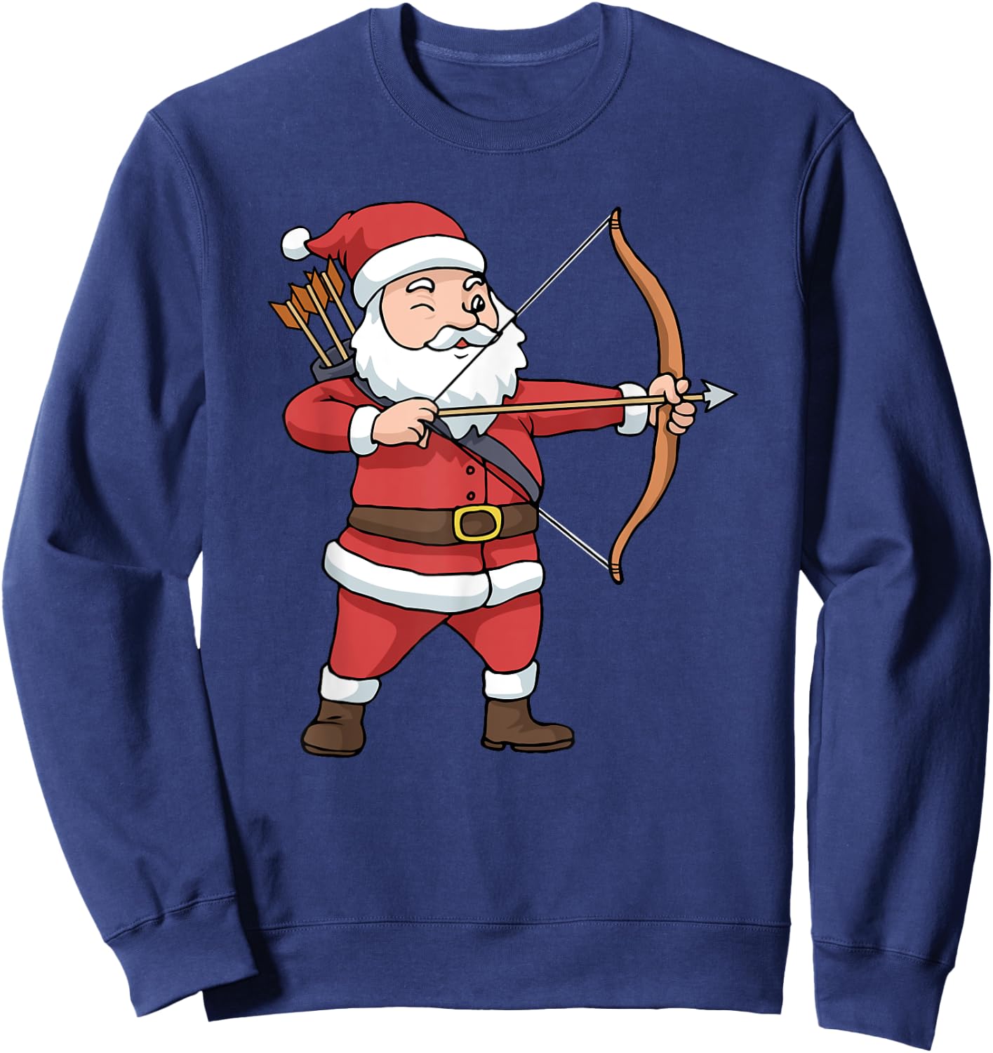 Christmas Archery Arrow Bow Hunting Santa Claus Sweatshirt - Sweatshirt | Navy