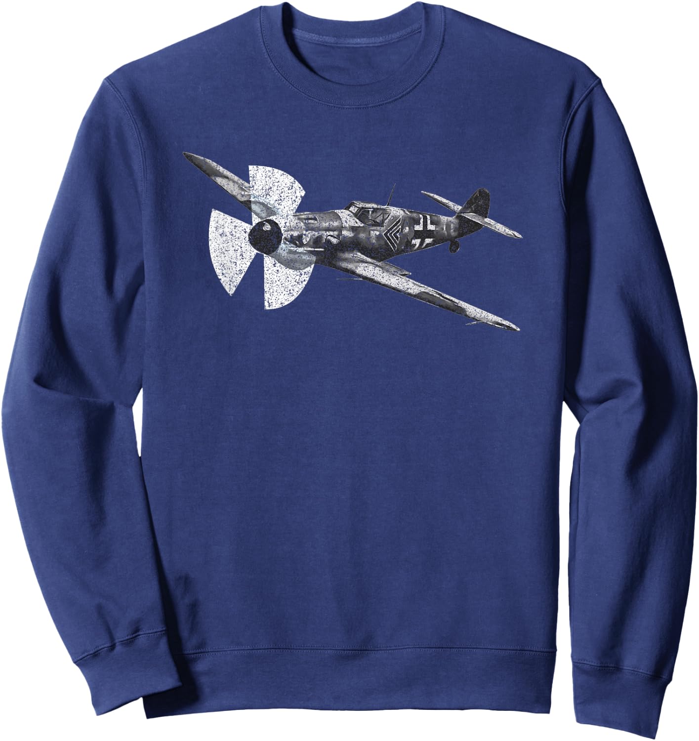 Messerschmitt Bf 109 German WW2 Fighter Plane Gift Sweatshirt - Sweatshirt | Navy