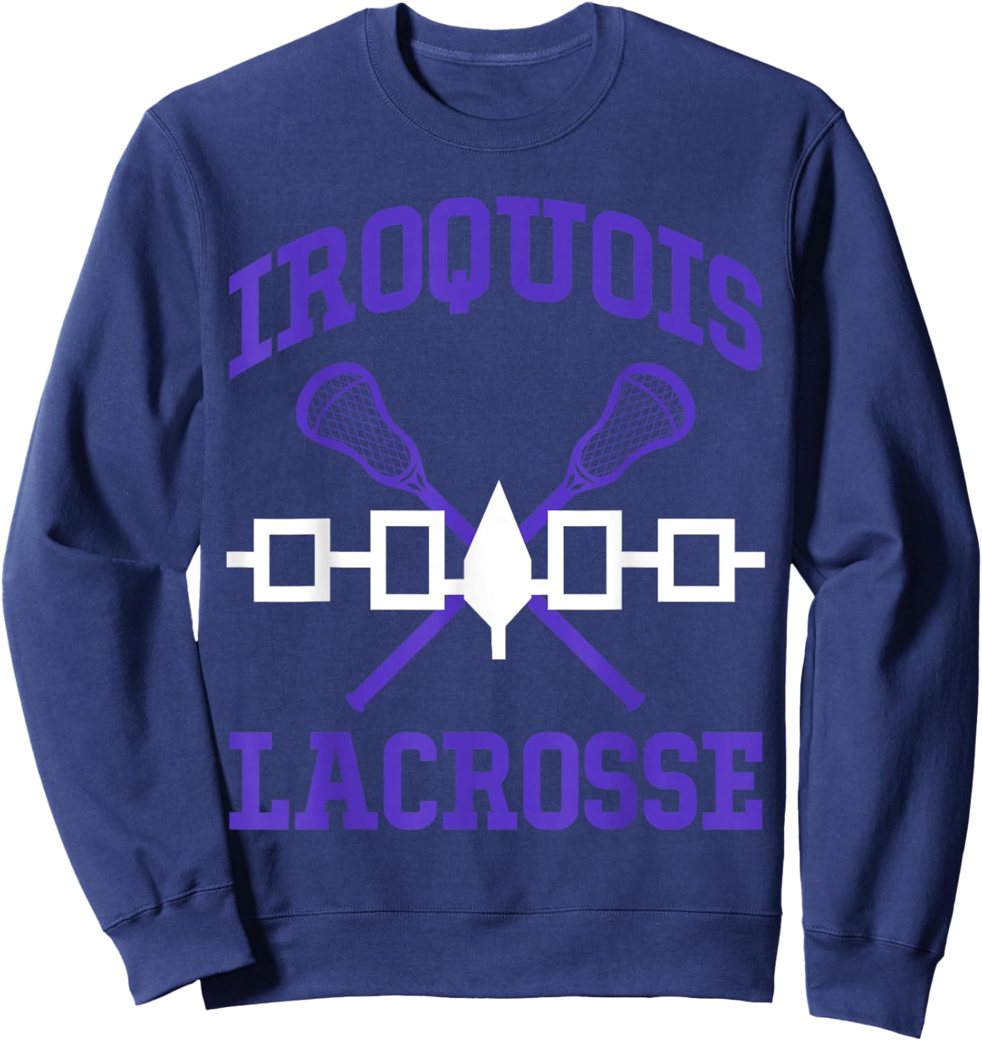 Iroquois Lacrosse Lax Sticks Iroquois Nation Flag Sweatshirt - Sweatshirt | Navy