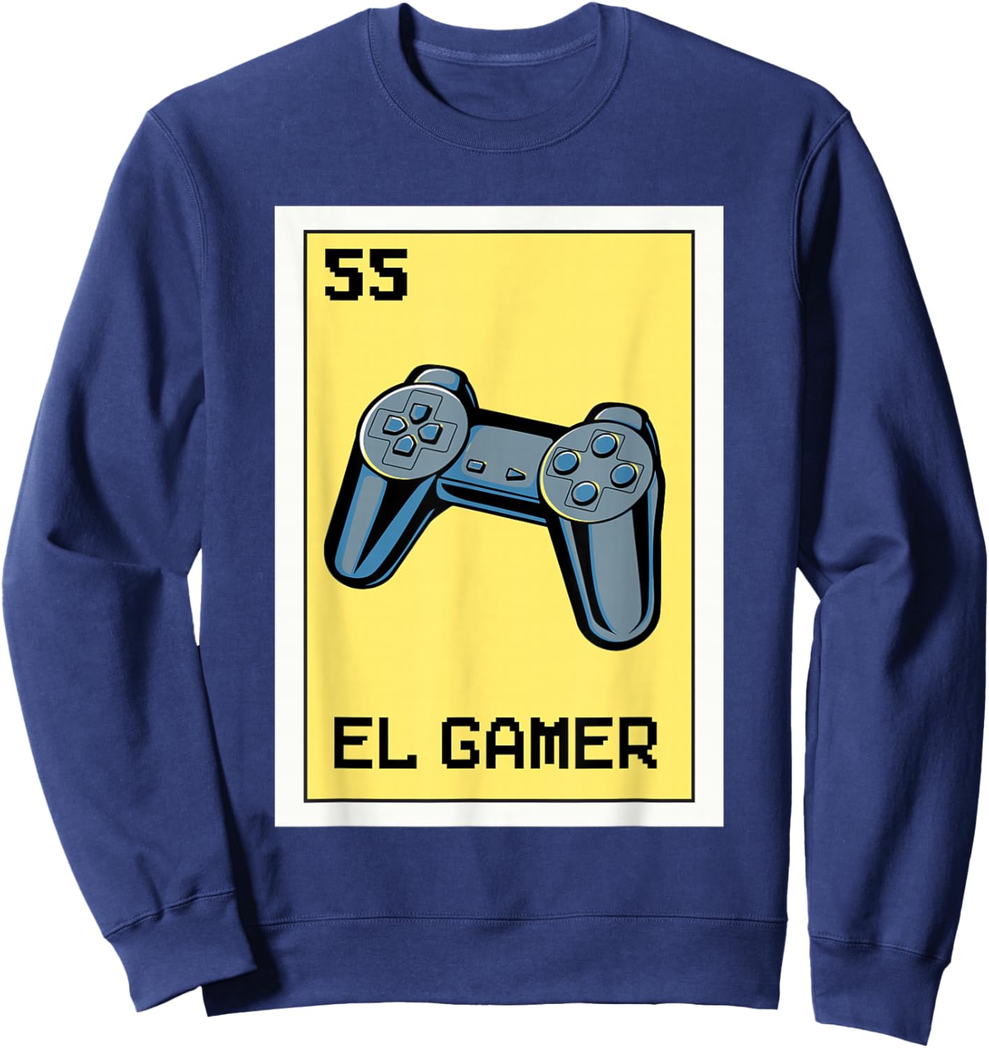 El Gamer Mexican Gaming Console Video Game Lottery Card Sweatshirt - Sweatshirt | Navy