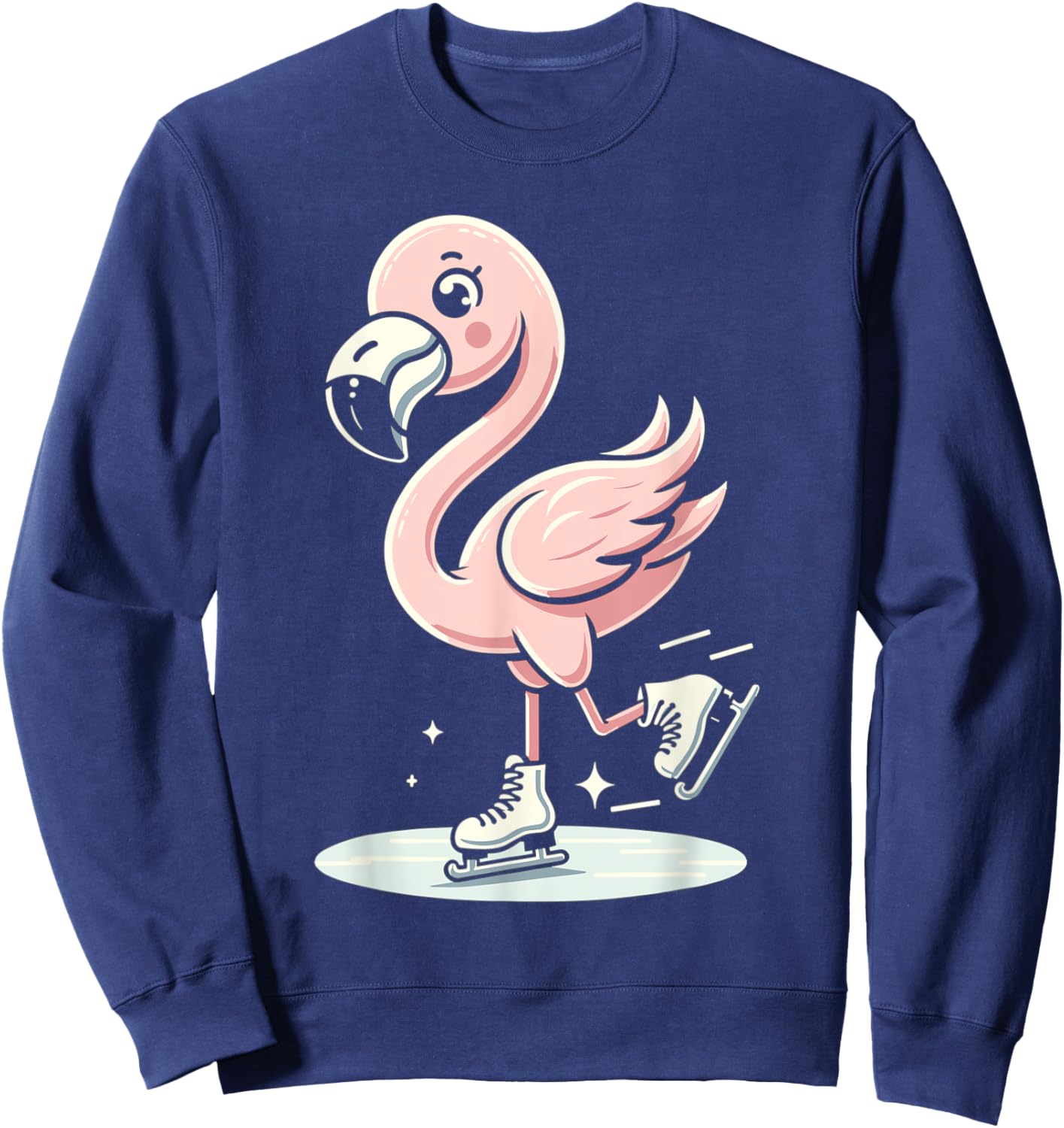Cute Flamingo Ice Skating Skater Figure Skating For Girls Sweatshirt - Sweatshirt | Navy