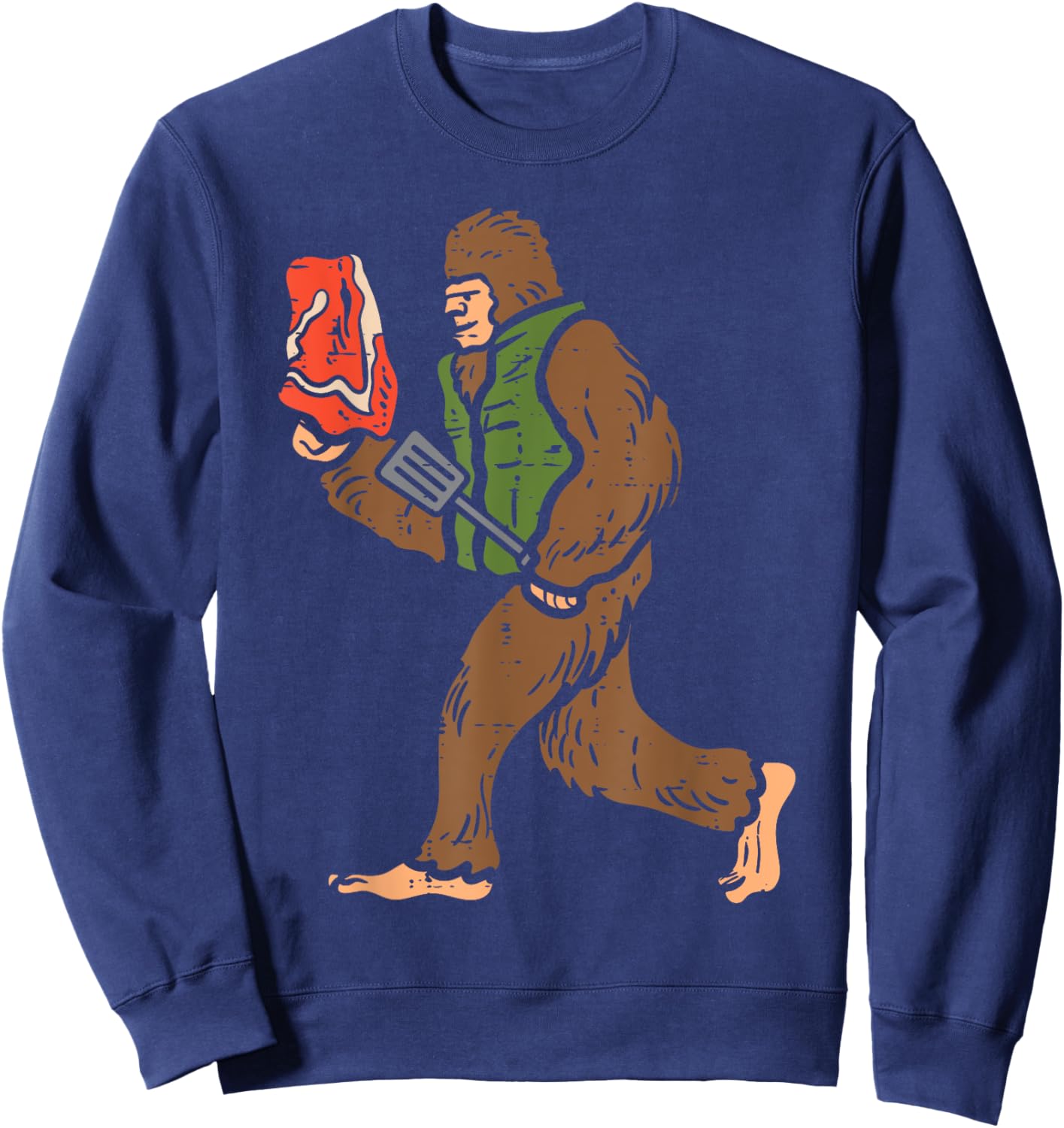 Bigfoot Barbecue Bbq Sasquatch Meat Grilling Women Men Kids Sweatshirt - Sweatshirt | Navy