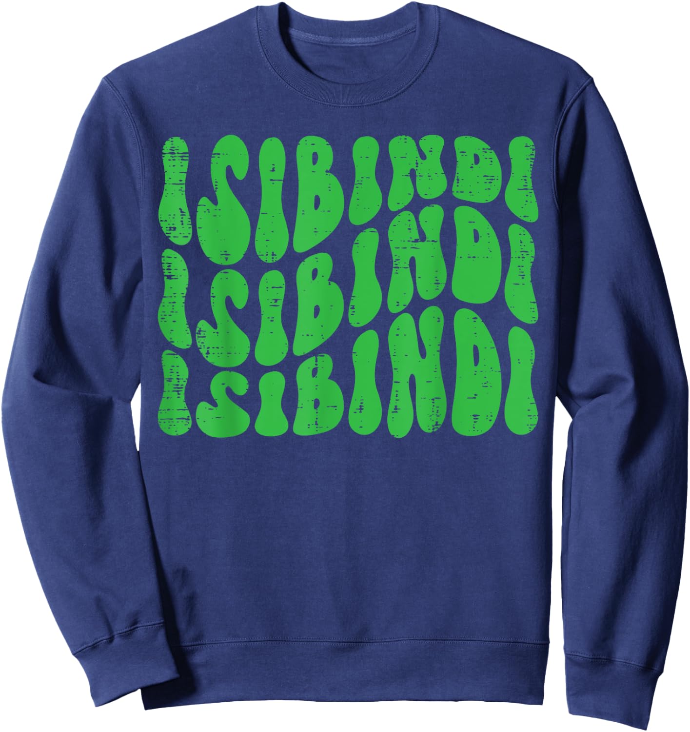 Isibindi Groovy Wavy Style School Spirit Wear Green Isibidi Sweatshirt - Sweatshirt | Navy