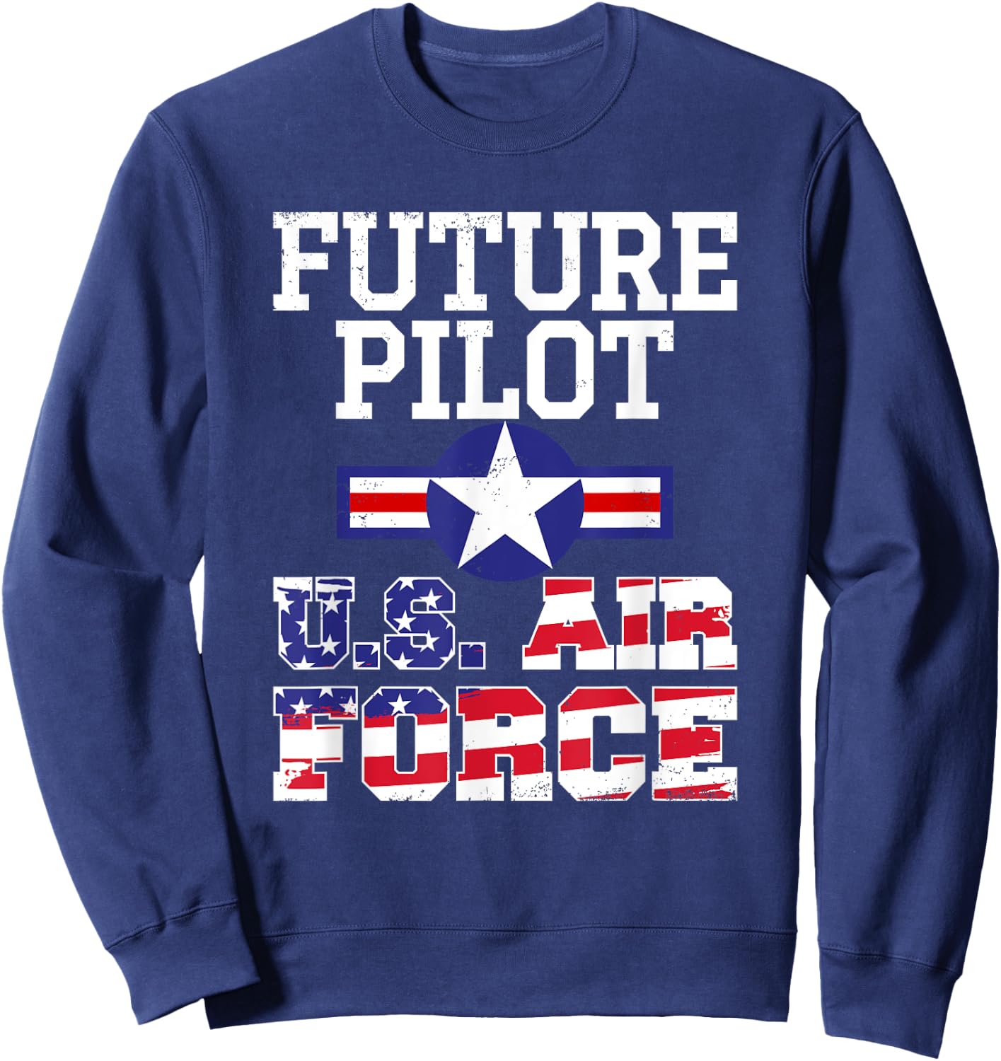 US Air Force Future Pilot Vintage silhouette T shirt Sweatshirt - Sweatshirt | Navy