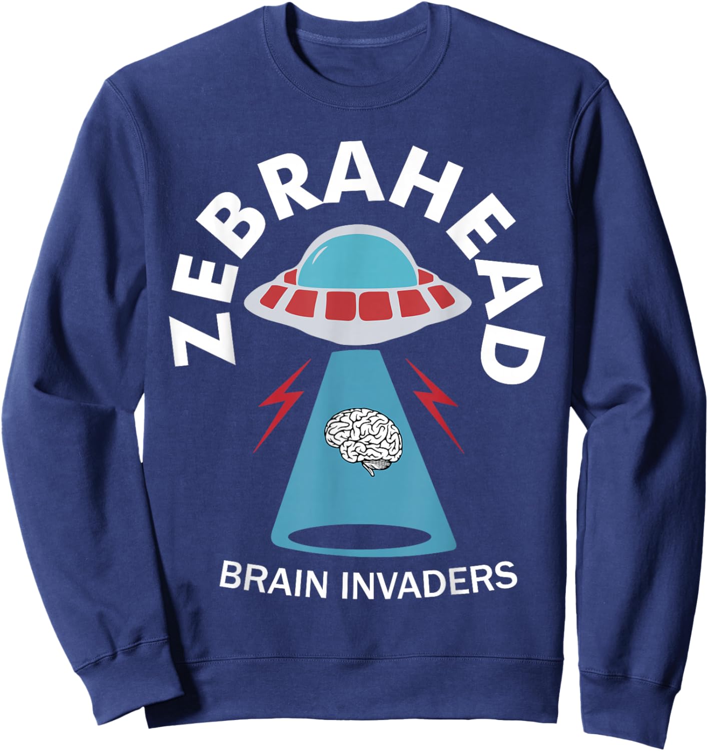 Zebrahead brain invaders Funny design Sweatshirt - Sweatshirt | Navy