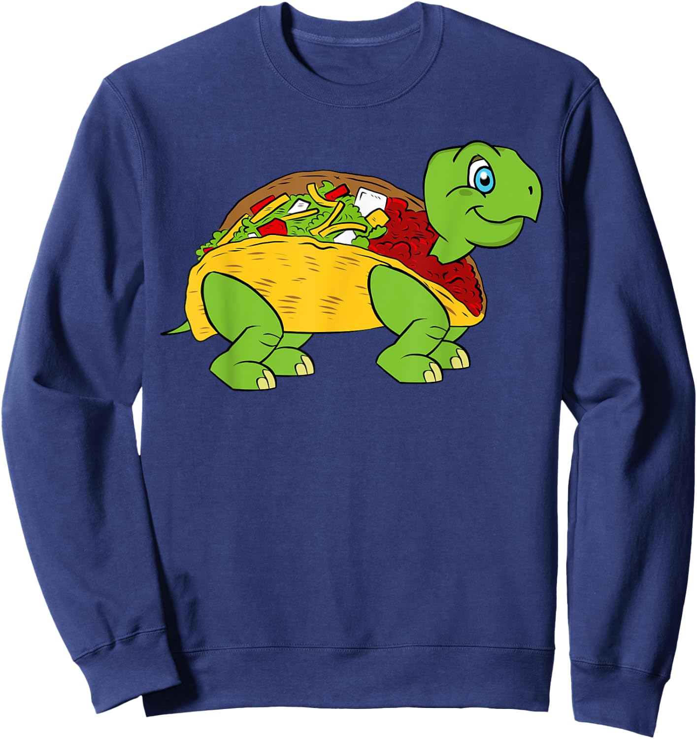 Cute Taco Turtle Gift Funny Tacos Sweatshirt - Sweatshirt | Navy