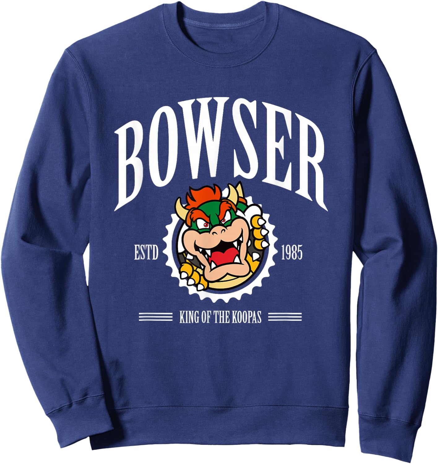 Super Mario Bros Bowser Est 1985 King Koopa Collegiate Sweatshirt - Sweatshirt | Navy