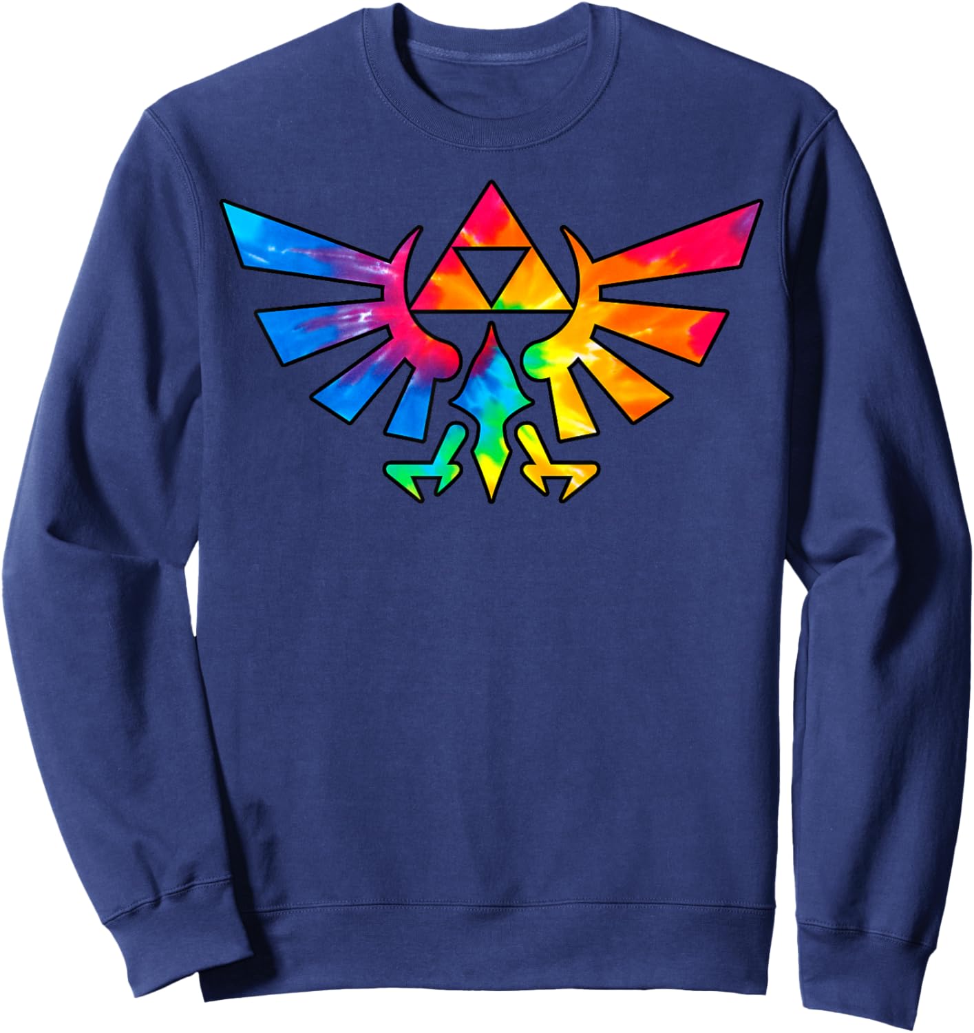 Legend of Zelda Triforce Symbol Tie Dye Sweatshirt - Sweatshirt | Navy