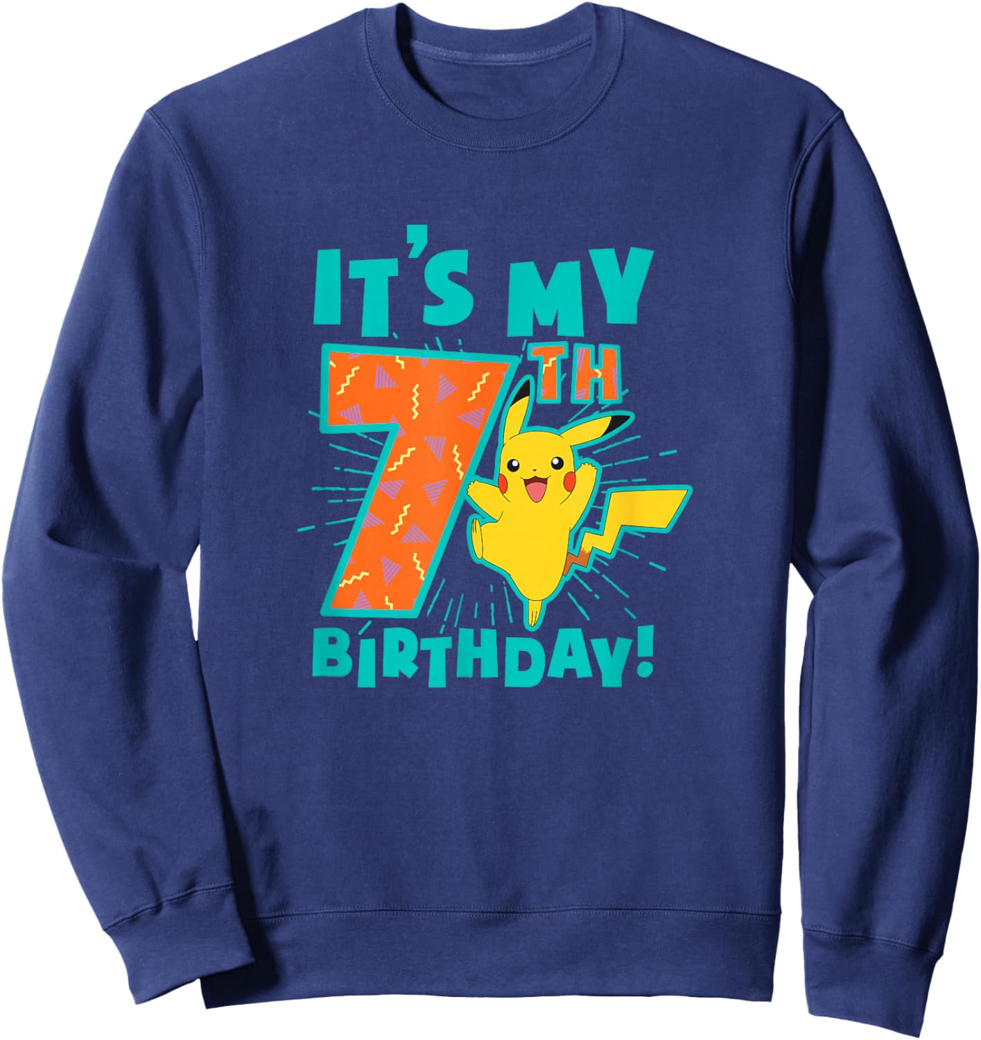 Pokémon Pikachu My 7th Birthday Awesome Celebration Sweatshirt - Sweatshirt | Navy