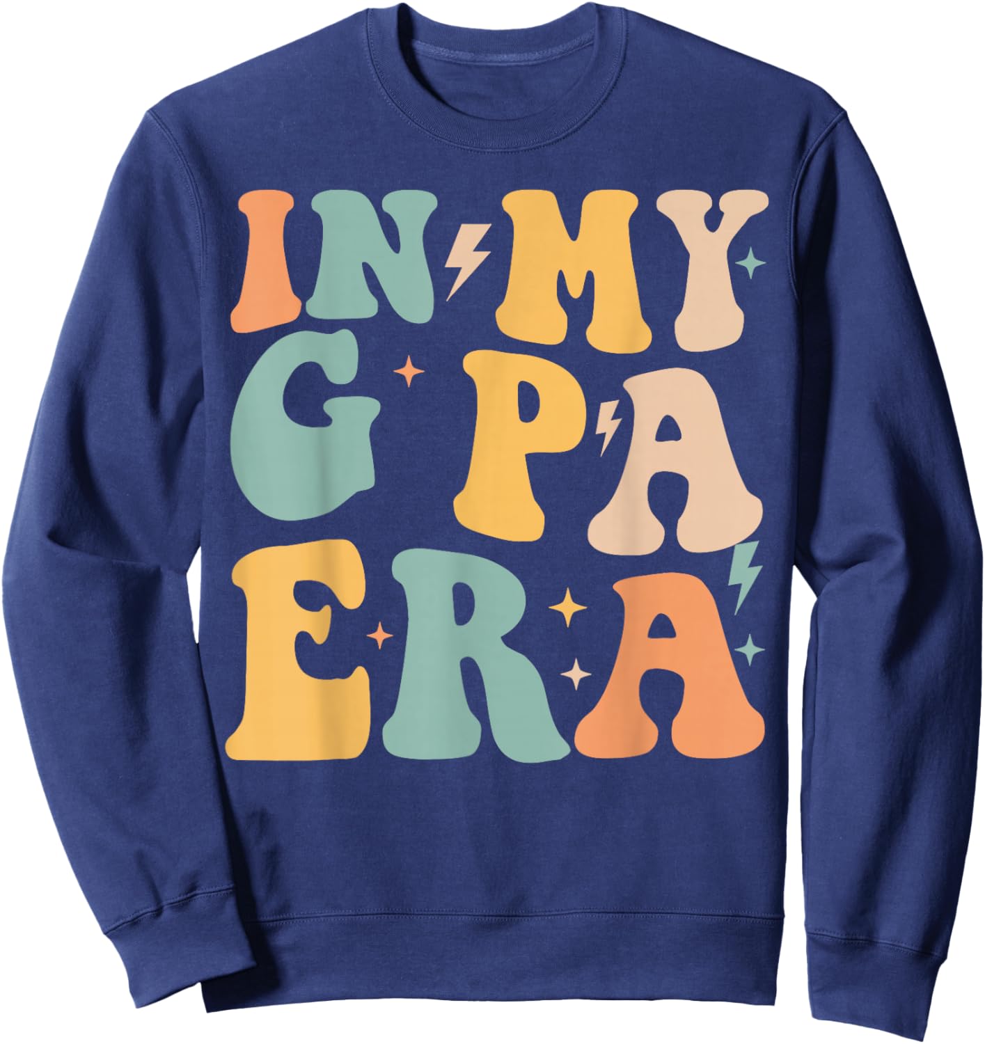 Retro Groovy In My G PA Era Father's Day Sweatshirt - Sweatshirt | Navy