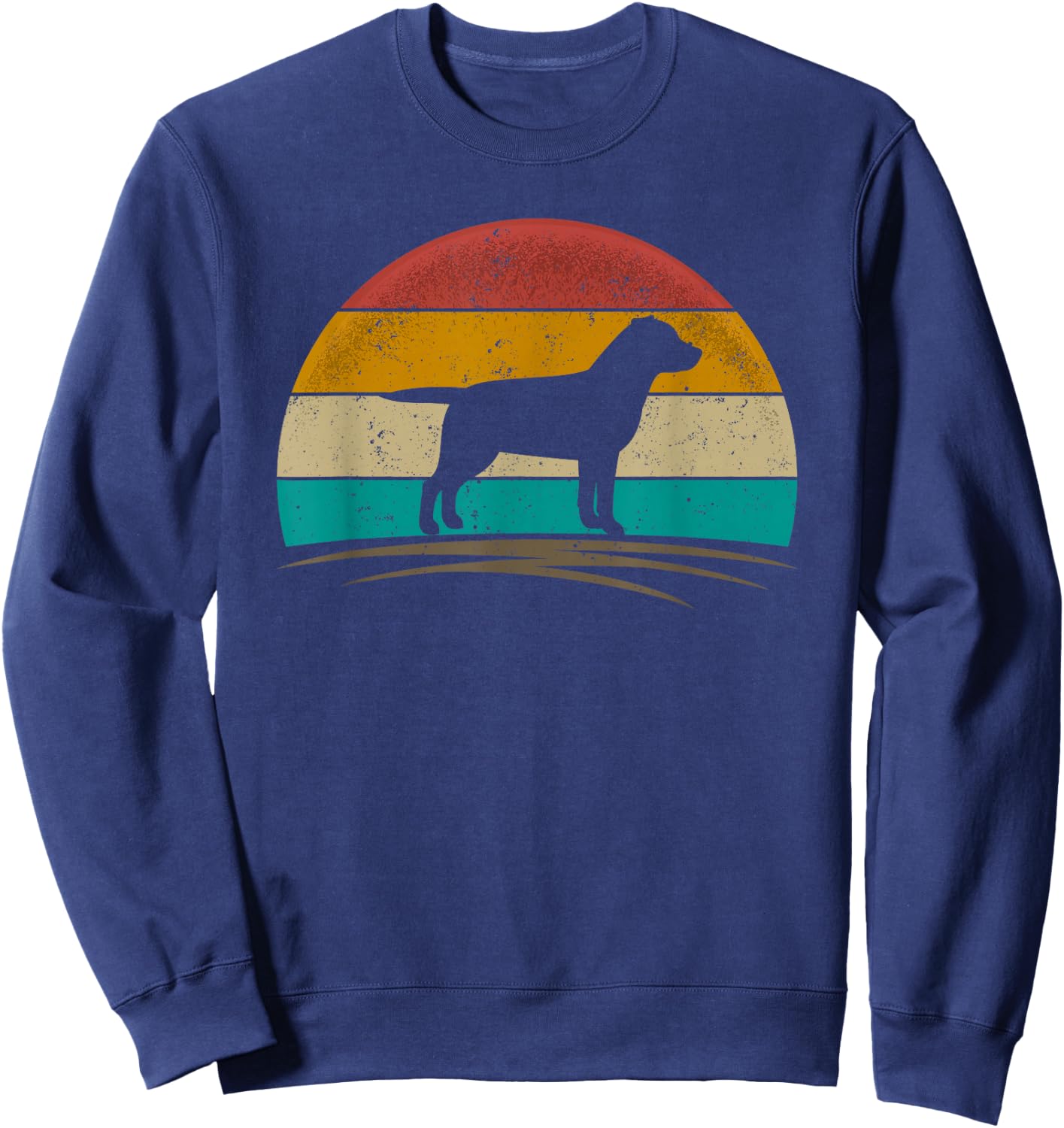 Labrador Retriever Dog Retro Labrador Lover Pet Lab Mom Dad Sweatshirt - Sweatshirt | Navy