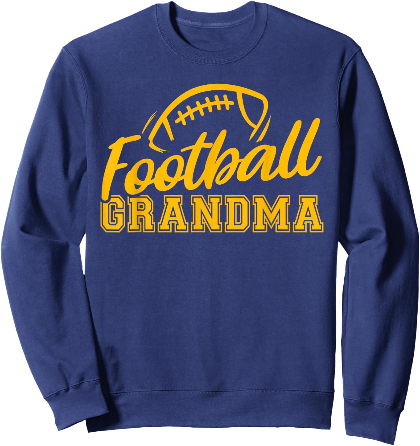 Game Day Yellow Black High School Football Grandma Sweatshirt - Sweatshirt | Navy