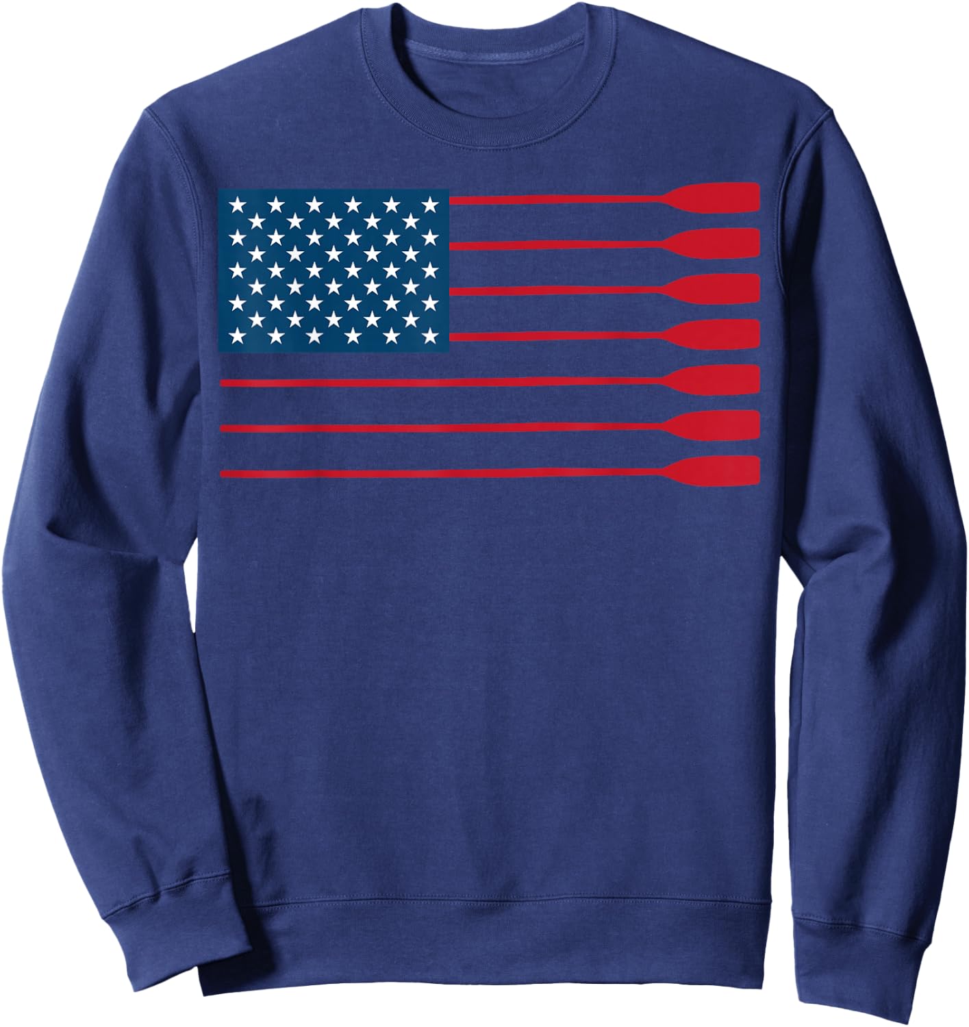Cool American Flag Rowing Oar Funny Paddle Lover Rowers Sweatshirt - Sweatshirt | Navy