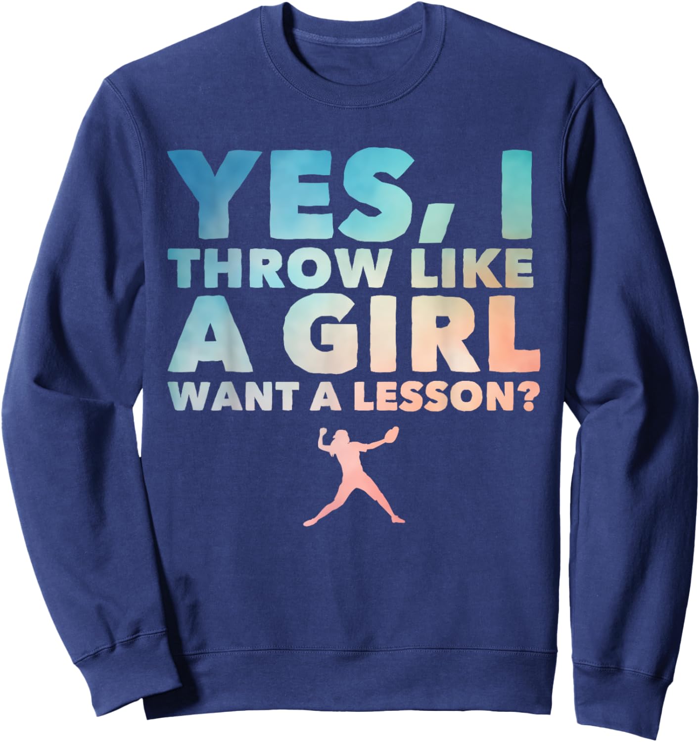 Cool Softball Design Girls Pitcher Softball Player Sweatshirt - Sweatshirt | Navy