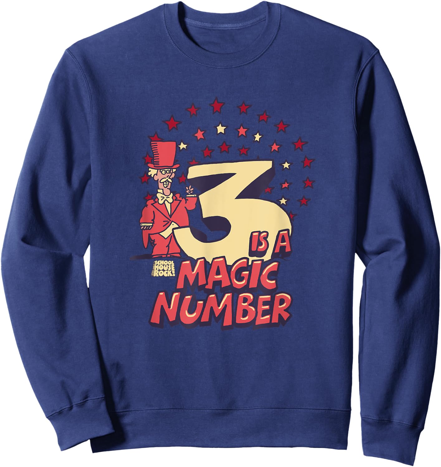 Ripple Junction x Schoolhouse Rock 3 is A Magic Number Math Sweatshirt - Sweatshirt | Navy