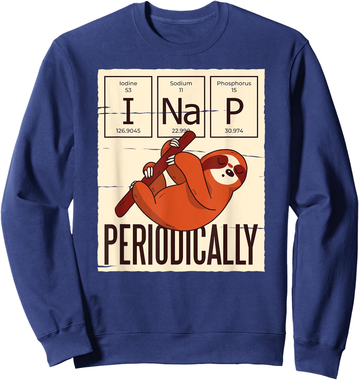 Funny Science Sloth Pajama for Sloth Lovers and Nerds Sweatshirt - Sweatshirt | Navy