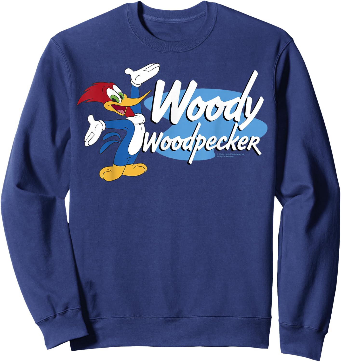 Woody Woodpecker Large Bold Logo Portrait Sweatshirt - Sweatshirt | Navy