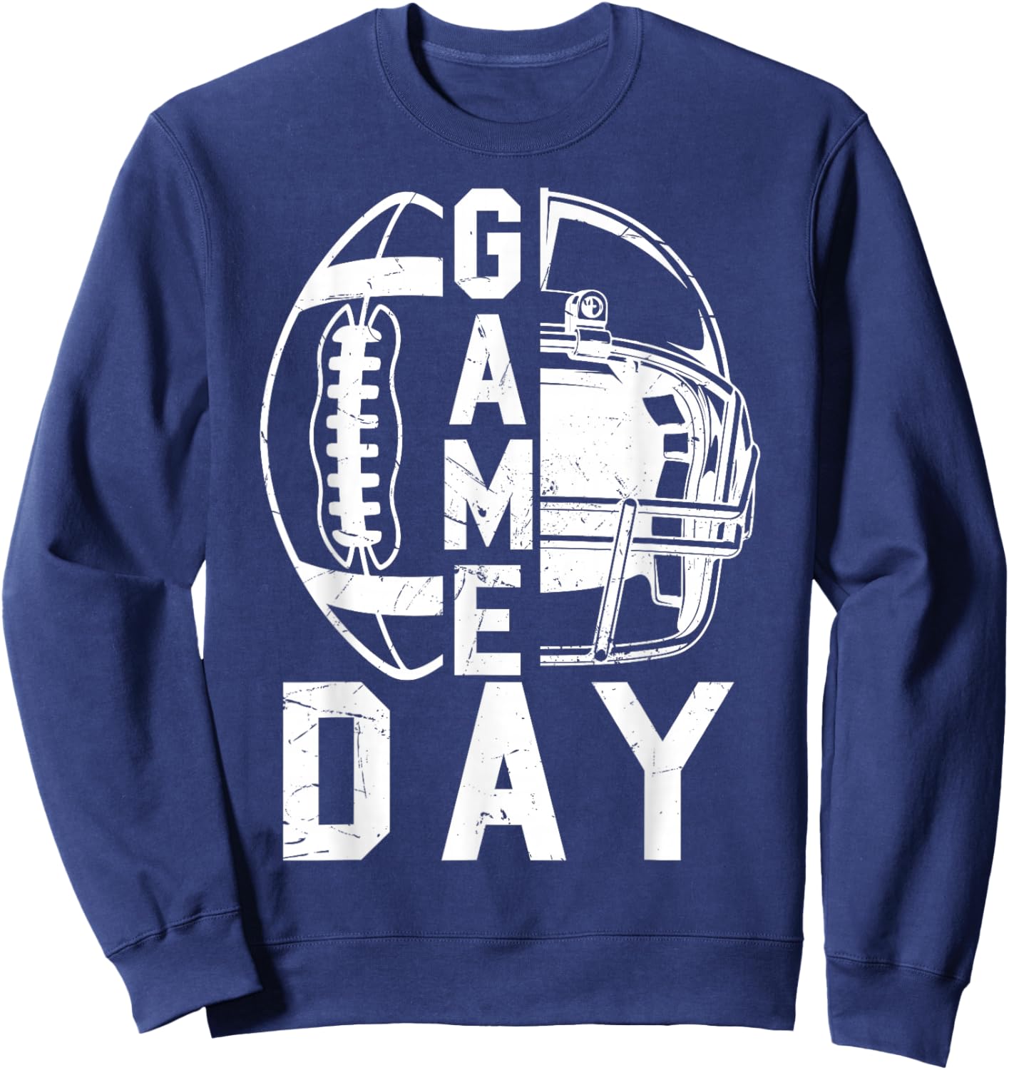 Game Day Football Season Funny Team Sports Vintage Sweatshirt - Sweatshirt | Navy