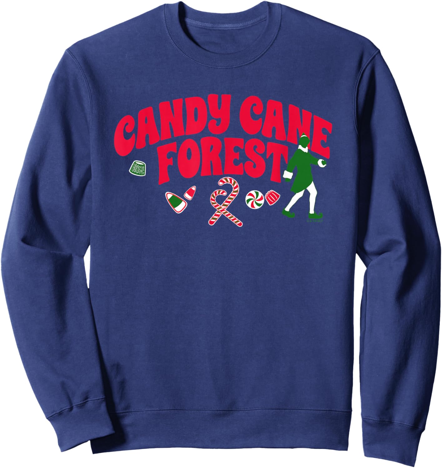 Elf Candy Cane Forest Sweatshirt - Sweatshirt | Navy