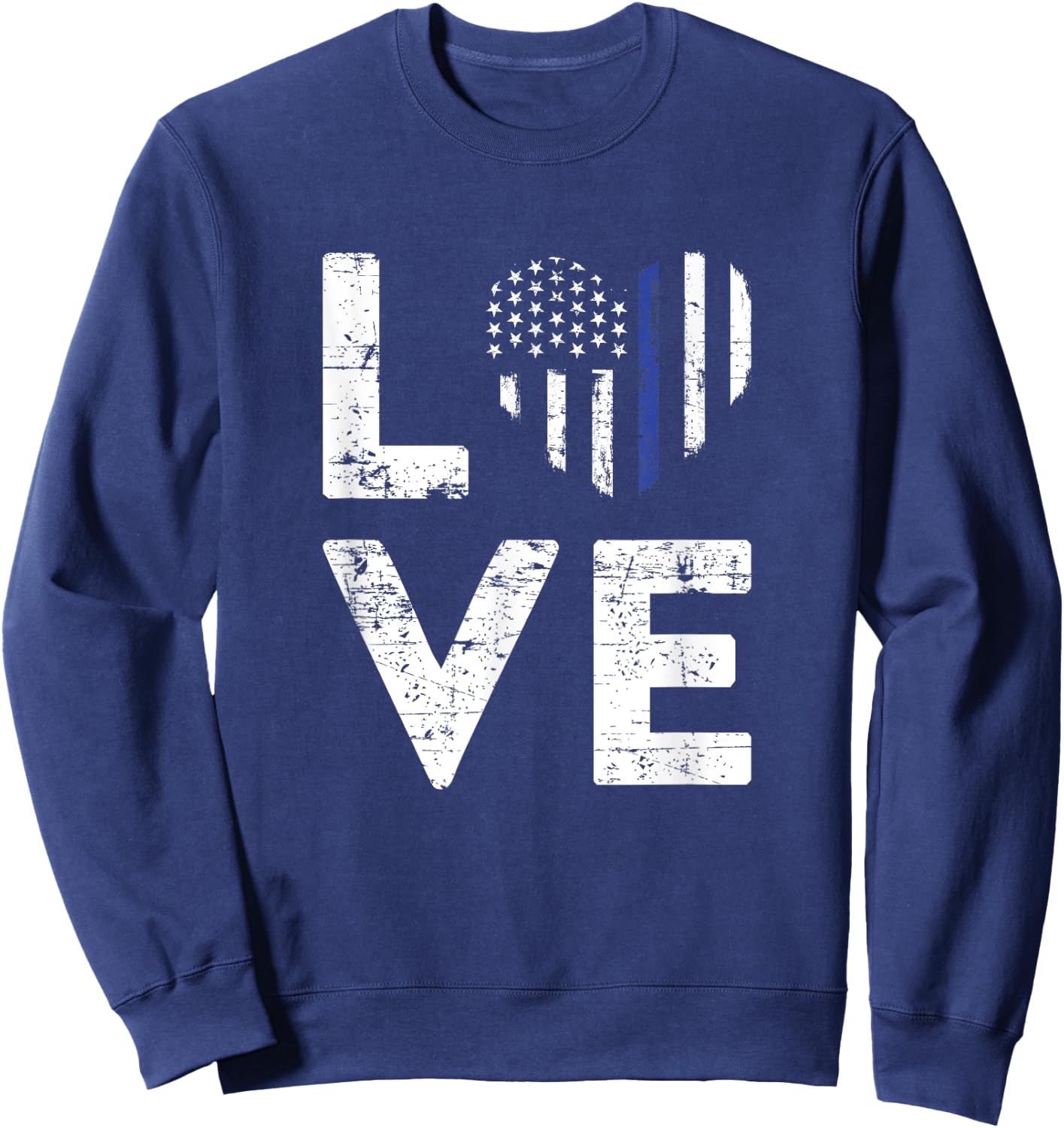Policeman Valentines Day Gift Law Enforcement Police Sweatshirt - Sweatshirt | Navy