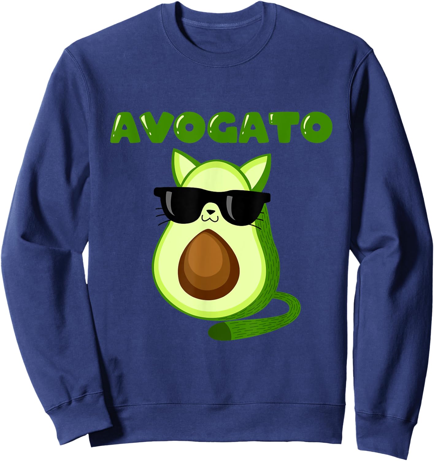 Avogato Cat Cinco De Mayo Meow Avogado Sweatshirt - Sweatshirt | Navy