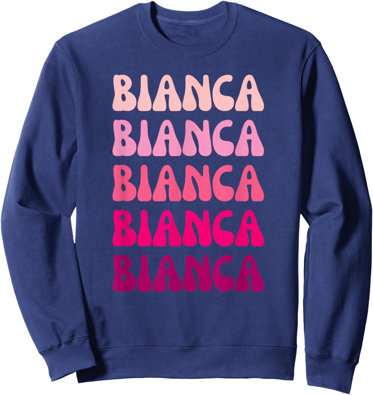 Bianca Retro Stack Design Sweatshirt - Sweatshirt | Navy