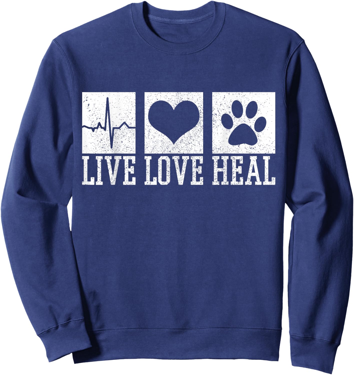 Vet Tech Live Love Heal Veterinary Dog Storage Sweatshirt - Sweatshirt | Navy