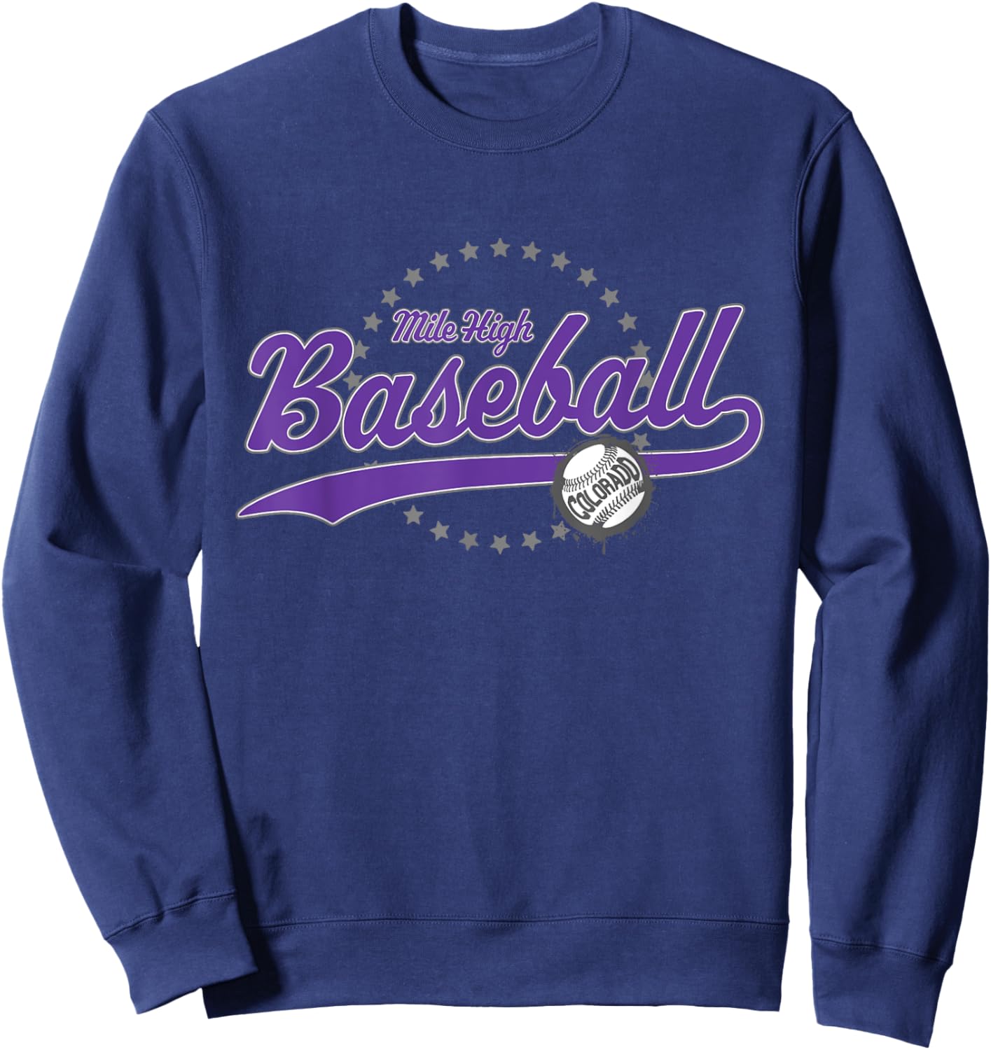 Colorado Baseball Fan - Mile High Baseball Sweatshirt - Sweatshirt | Navy