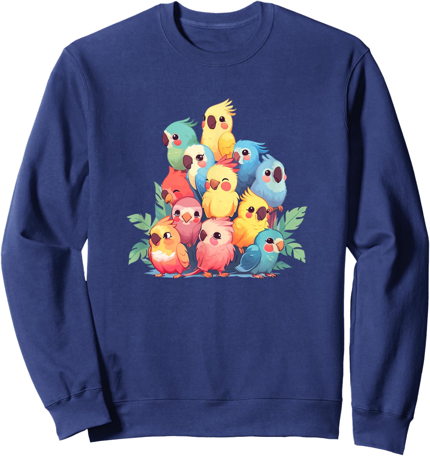 Cute Kawaii Pastel Cockatiel Bird Boys Girls Kids Sweatshirt - Sweatshirt | Navy