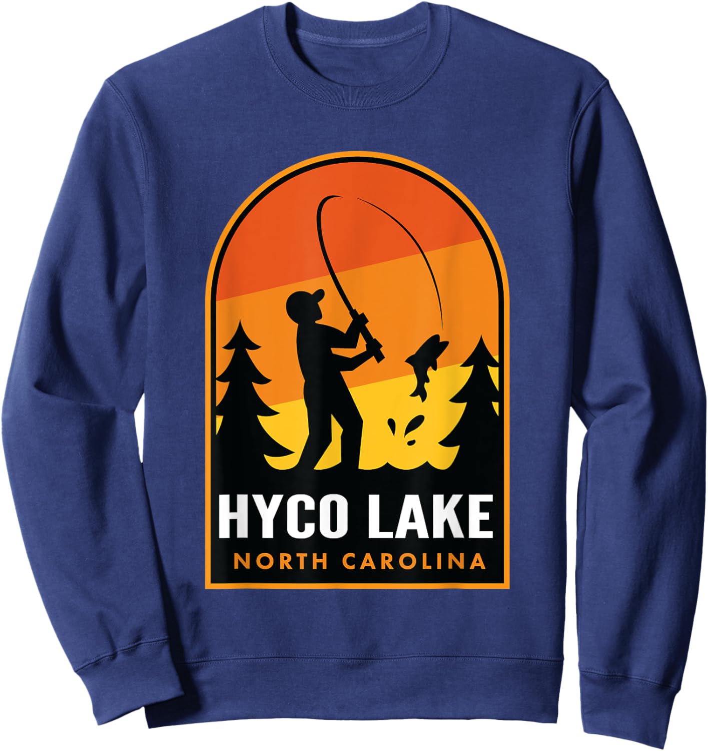 Hyco Lake North Carolina Fishing Sweatshirt - Sweatshirt | Navy