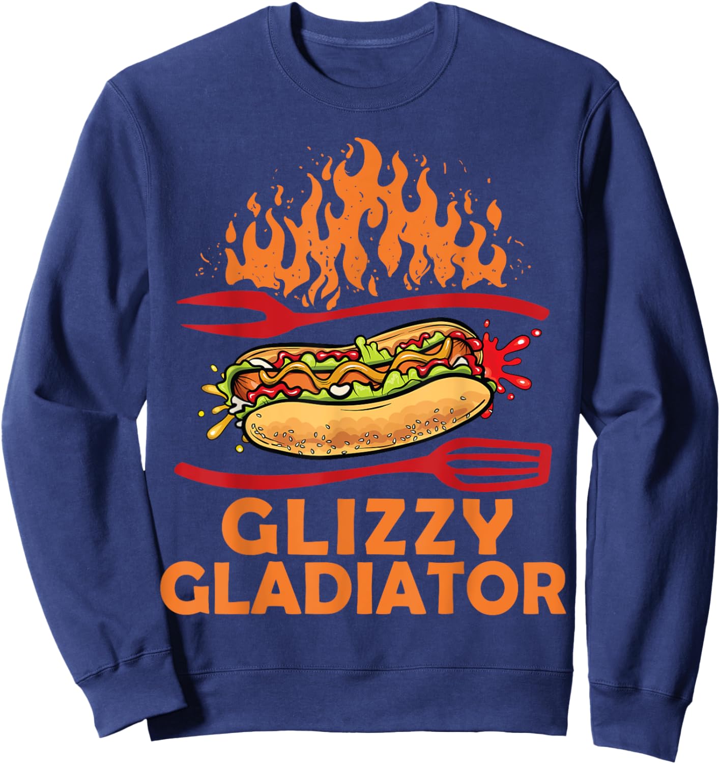 Glizzy Gladiator Funny Women BBQ Sweatshirt - Sweatshirt | Navy
