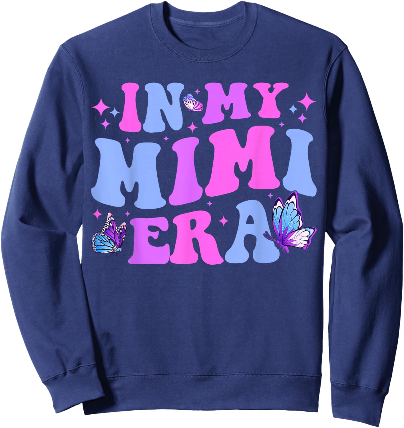 In My Mimi Era Mom Baby Announcement for Grandma Mothers Day , Small, Black Sweatshirt - Sweatshirt | Navy