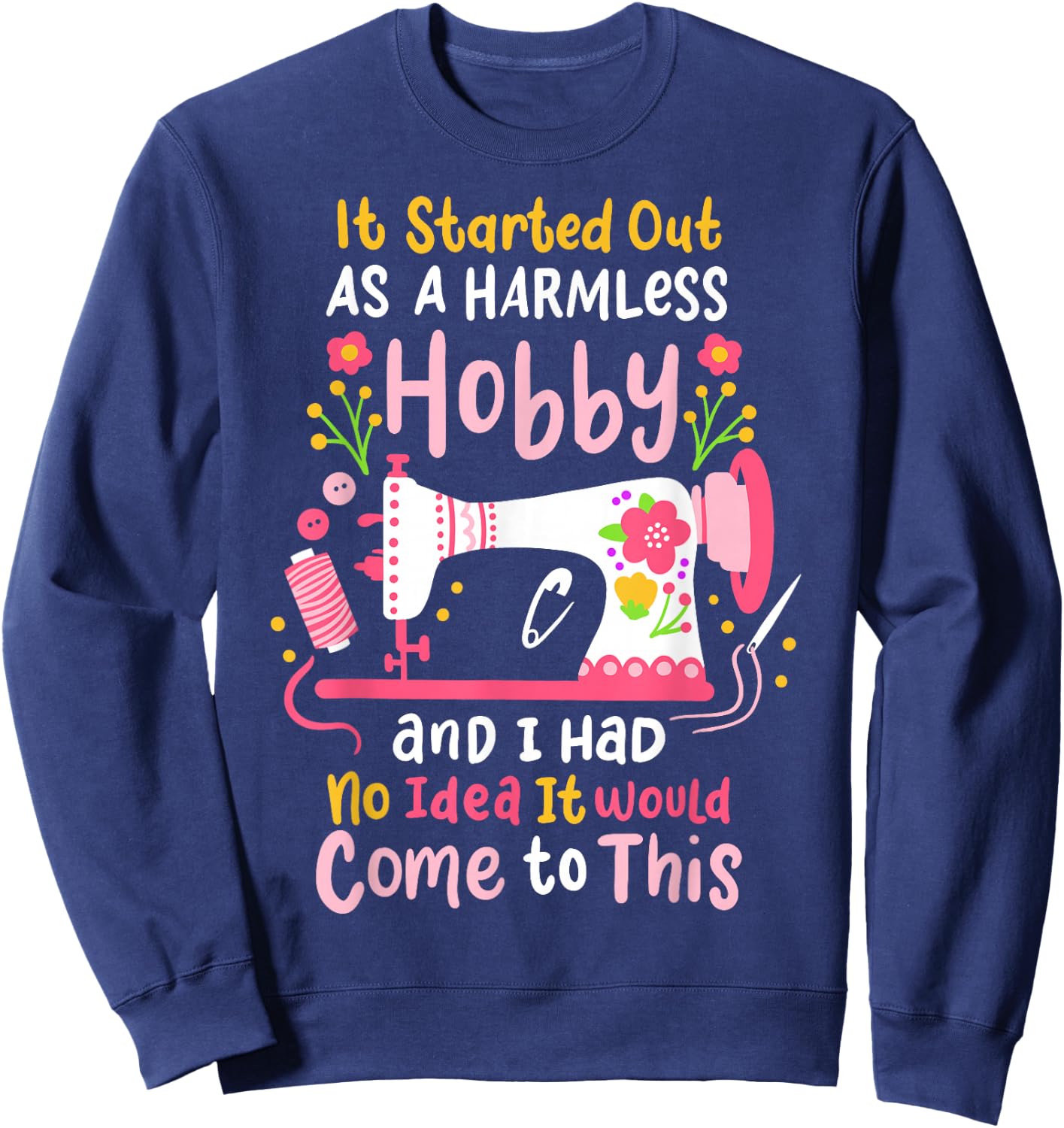 Sewing Quilting Quilt Sweatshirt - Sweatshirt | Navy