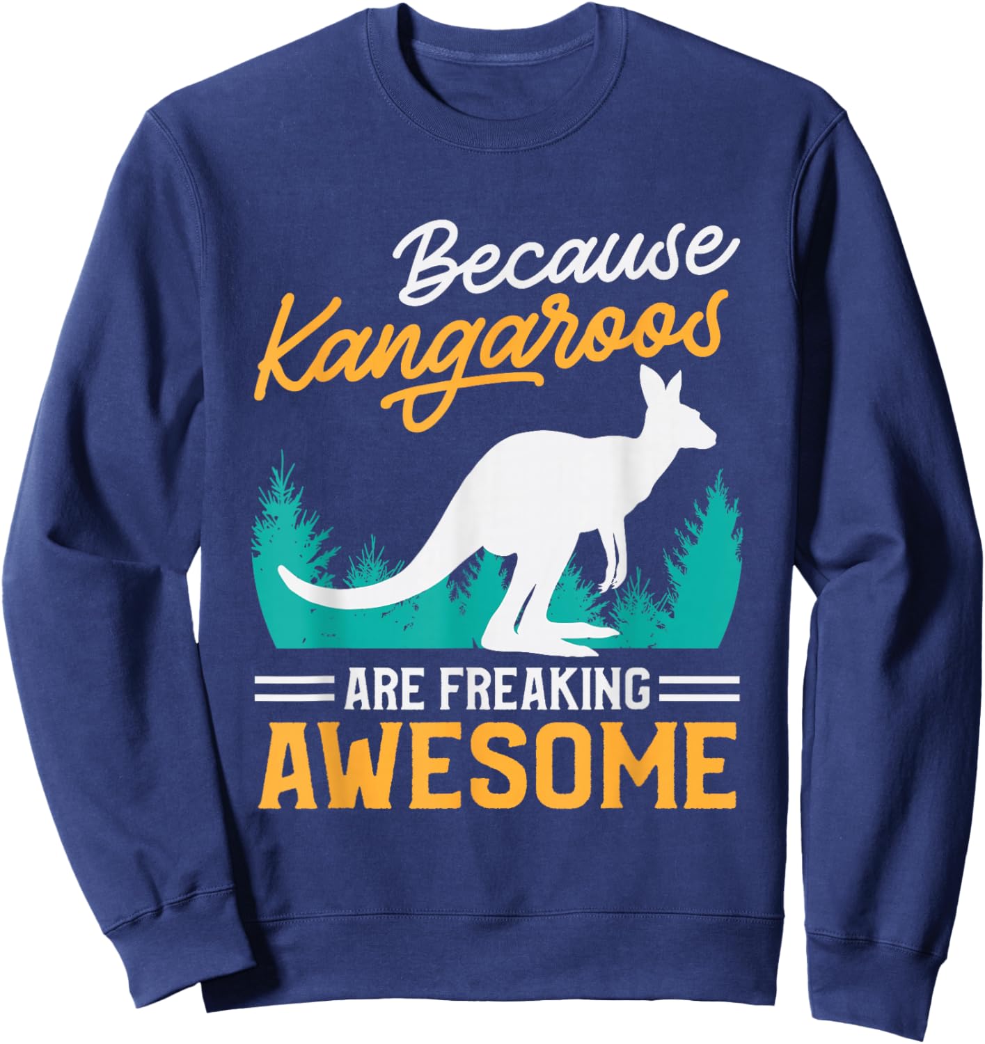 Kangaroo Design Men Women Boys Girls Kids Kangaroo Animal Sweatshirt - Sweatshirt | Navy