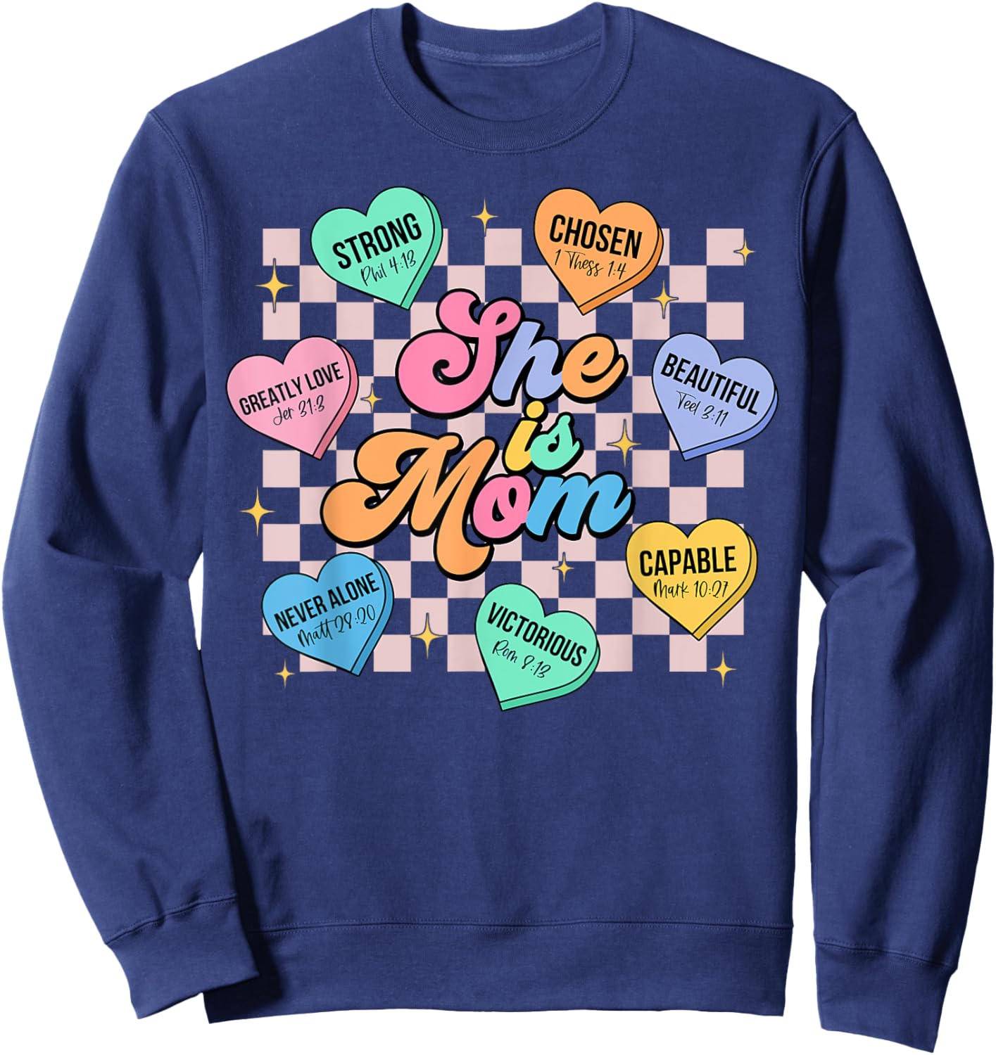 She Is Mom Christian Bible Verse Religious Mother's Day Sweatshirt - Sweatshirt | Navy