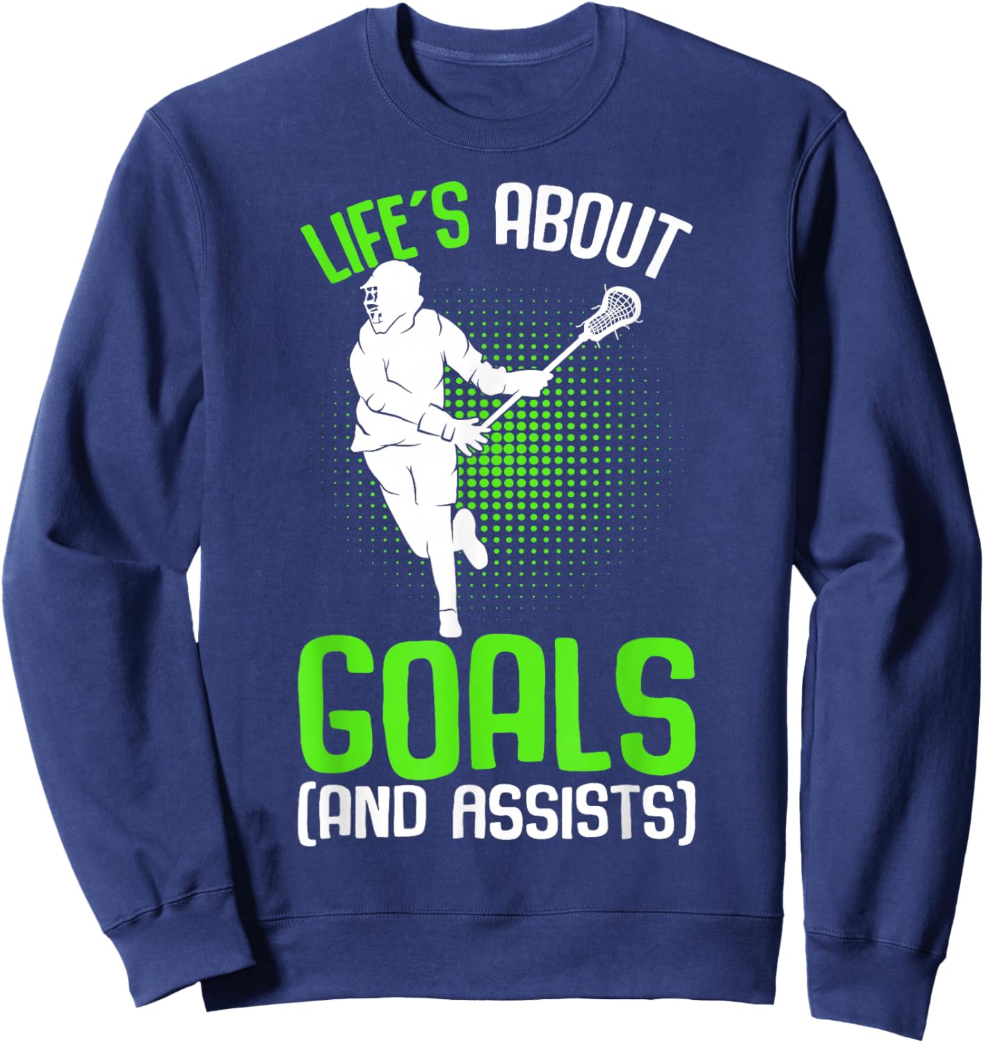 Life´s About Goals Lacrosse Player Youth Men Boys Kids Sweatshirt - Sweatshirt | Navy