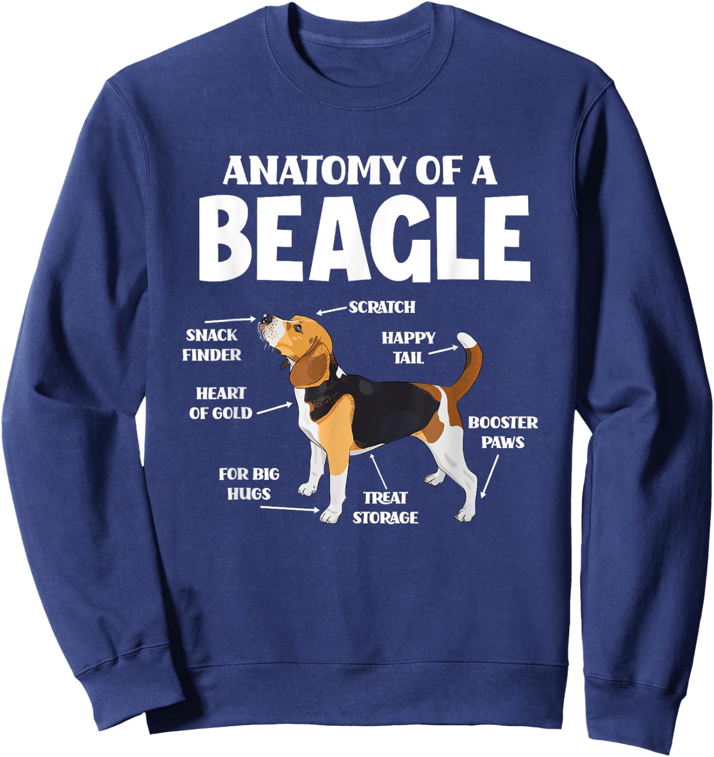 Anatomy Of A Beagle - Funny Dog Lover Gift Women Kids Sweatshirt - Sweatshirt | Navy