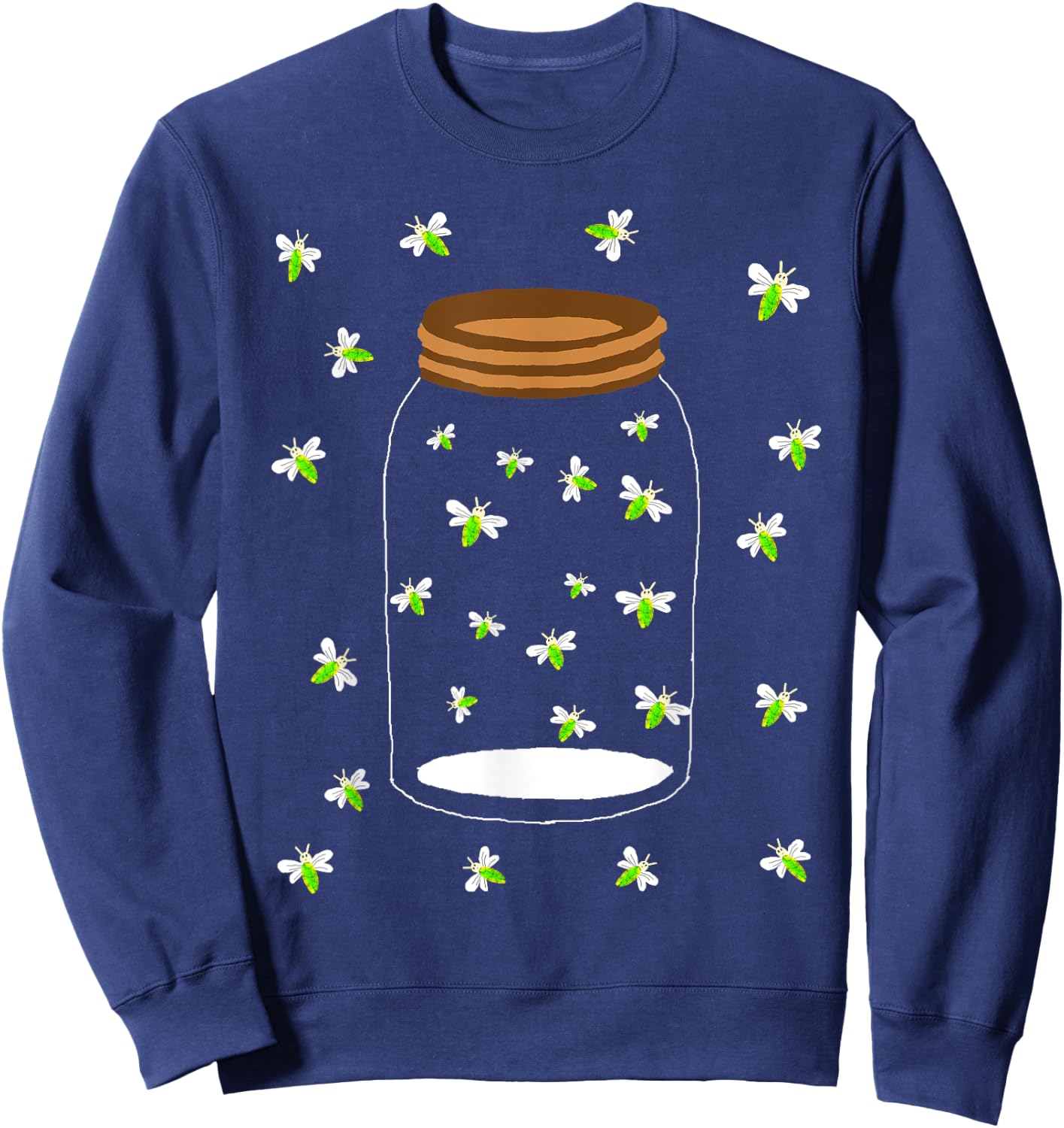 Fireflies Bugs in A Jar Firefly Lightning Insects Sweatshirt - Sweatshirt | Navy