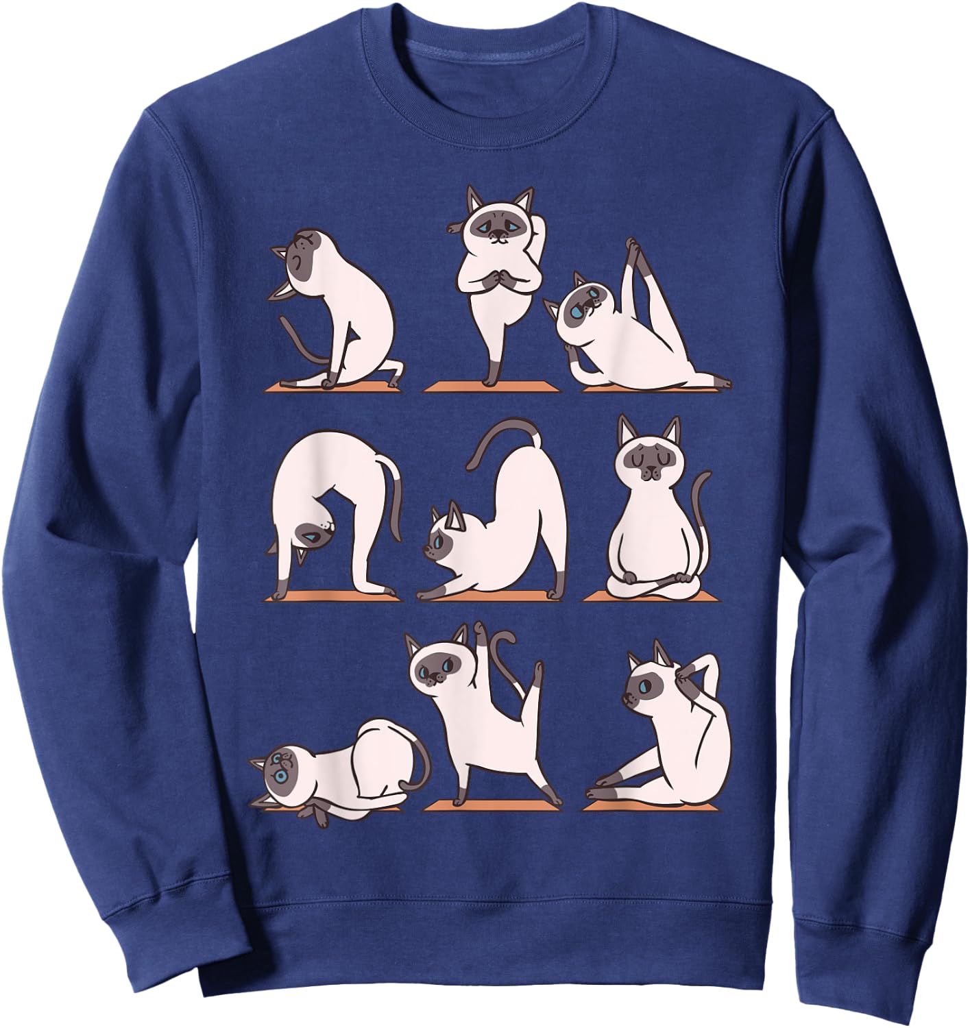 Siamese Cat Yoga Sweatshirt - Sweatshirt | Navy