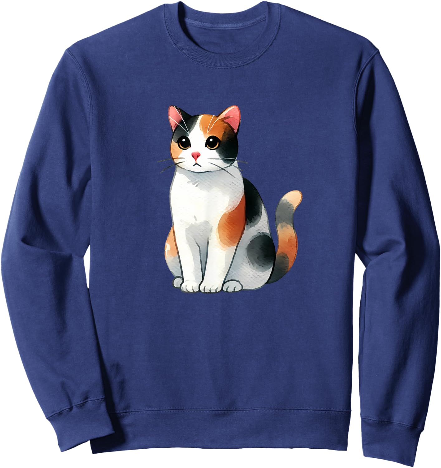 Cute Calico Cat Women Kids Sweatshirt - Sweatshirt | Navy