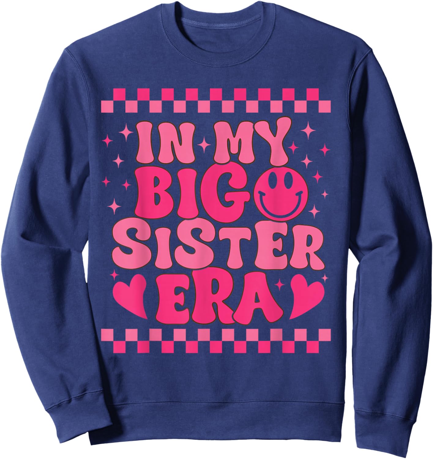 Groovy in My Big Sister Era Retro Big Sister Girls Kids Gift Sweatshirt - Sweatshirt | Navy