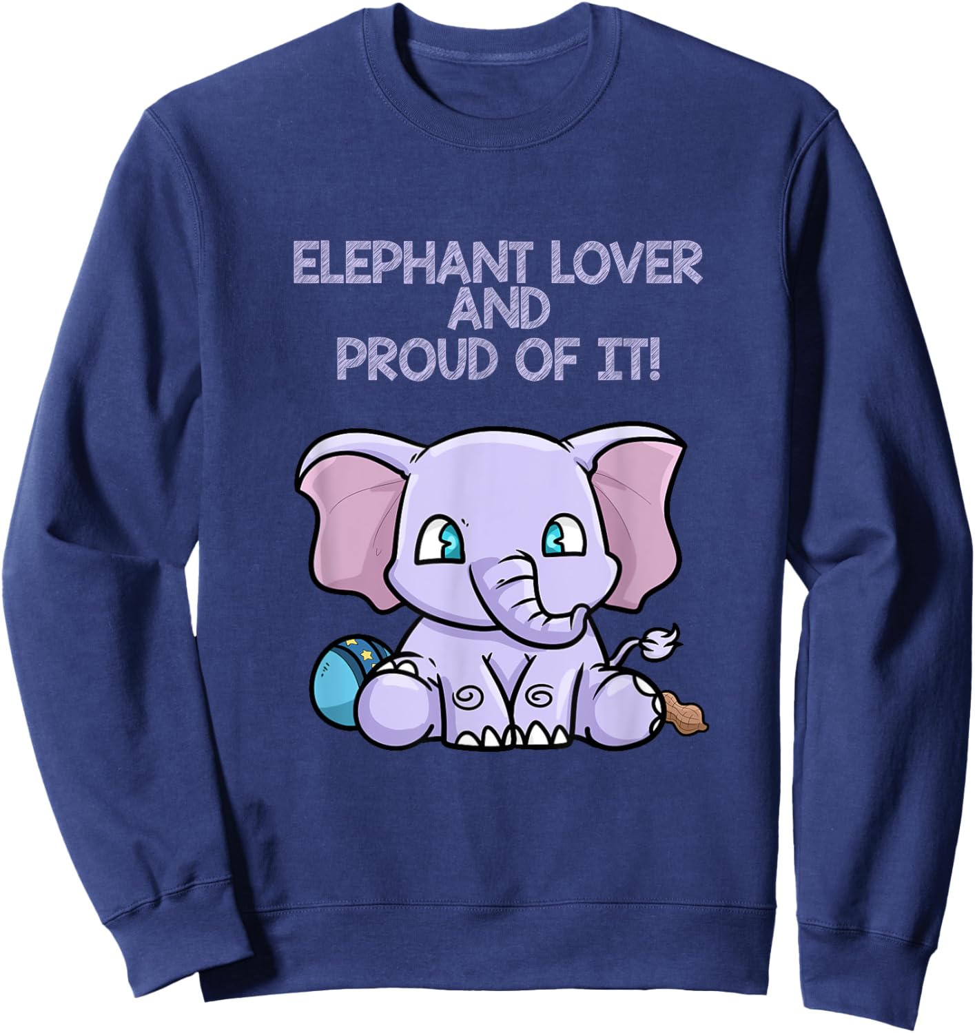 Elephant Lover And Proud Of It Colorful Graphic Sweatshirt - Sweatshirt | Navy