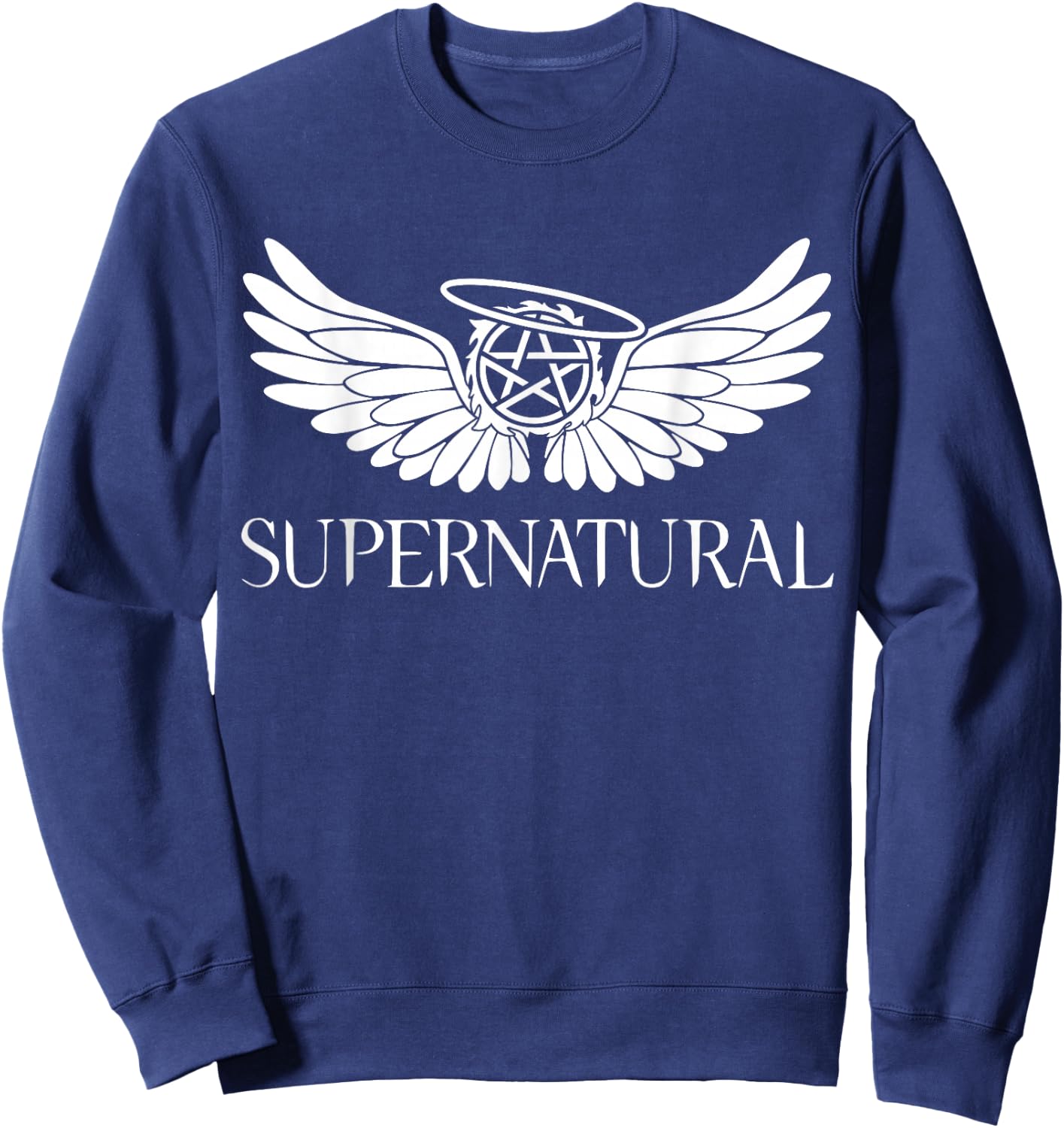 Supernatural Slogan Design Sweatshirt - Sweatshirt | Navy