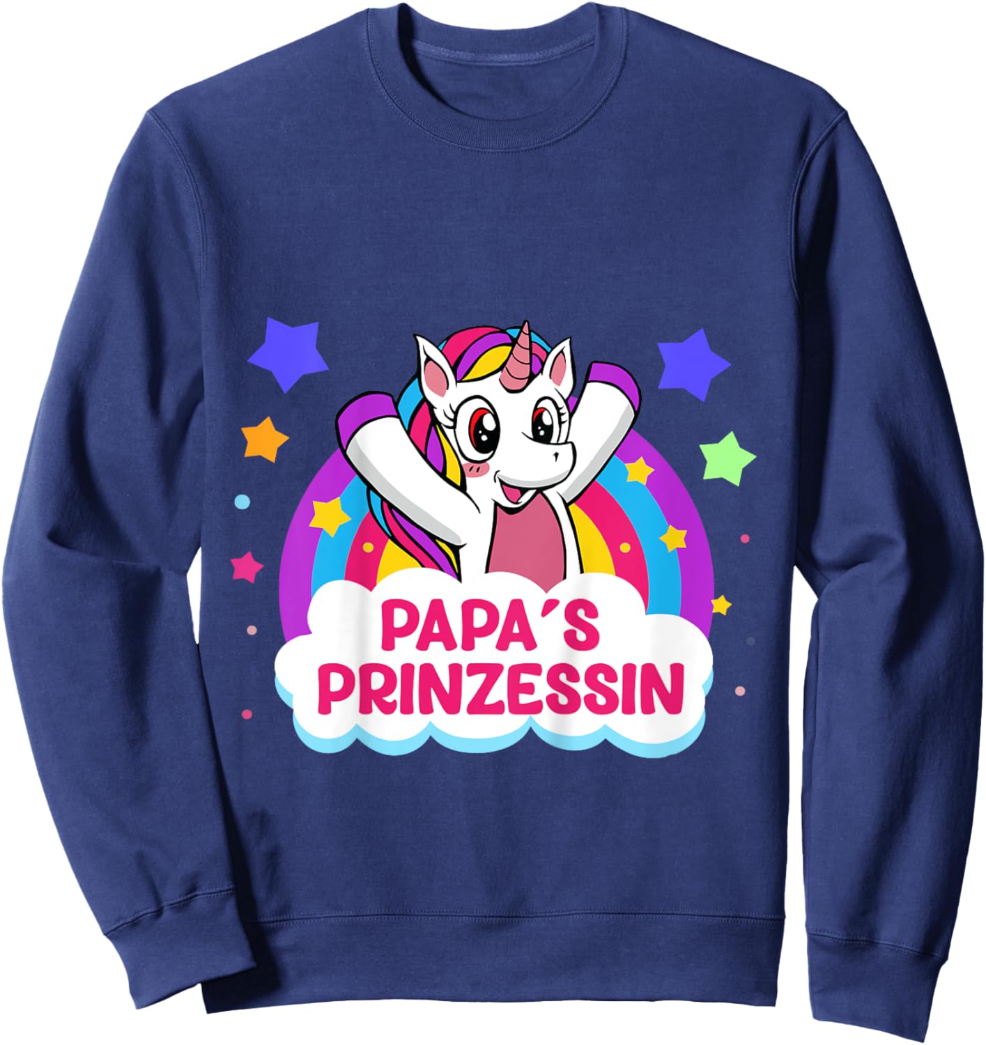 Mädchen Vater Papa Tochter Einhorn Papa Prinzessin Vatertag Sweatshirt - Sweatshirt | Navy