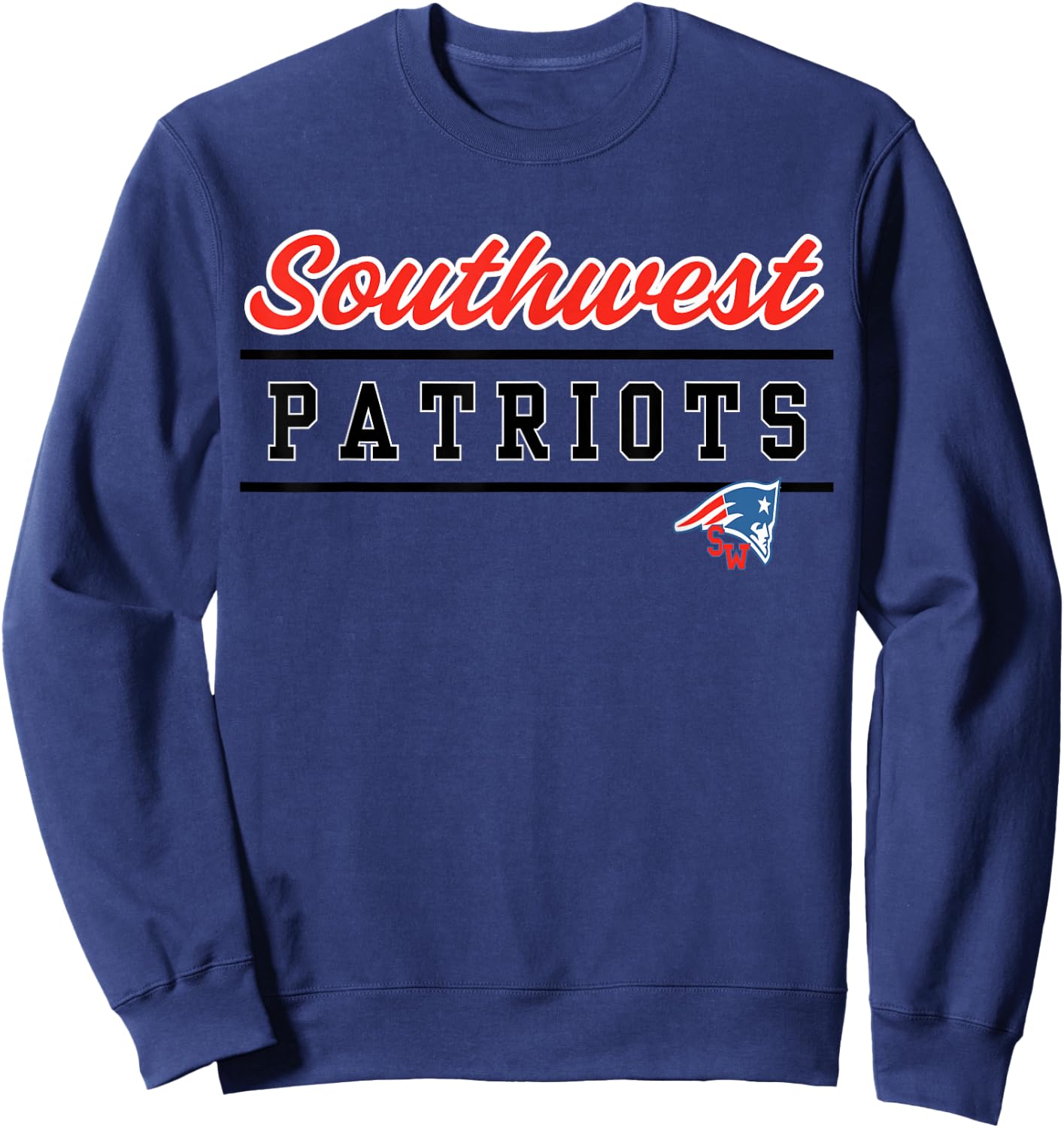 Southwest Magnet High School Patriots Lined Up Sweatshirt - Sweatshirt | Navy