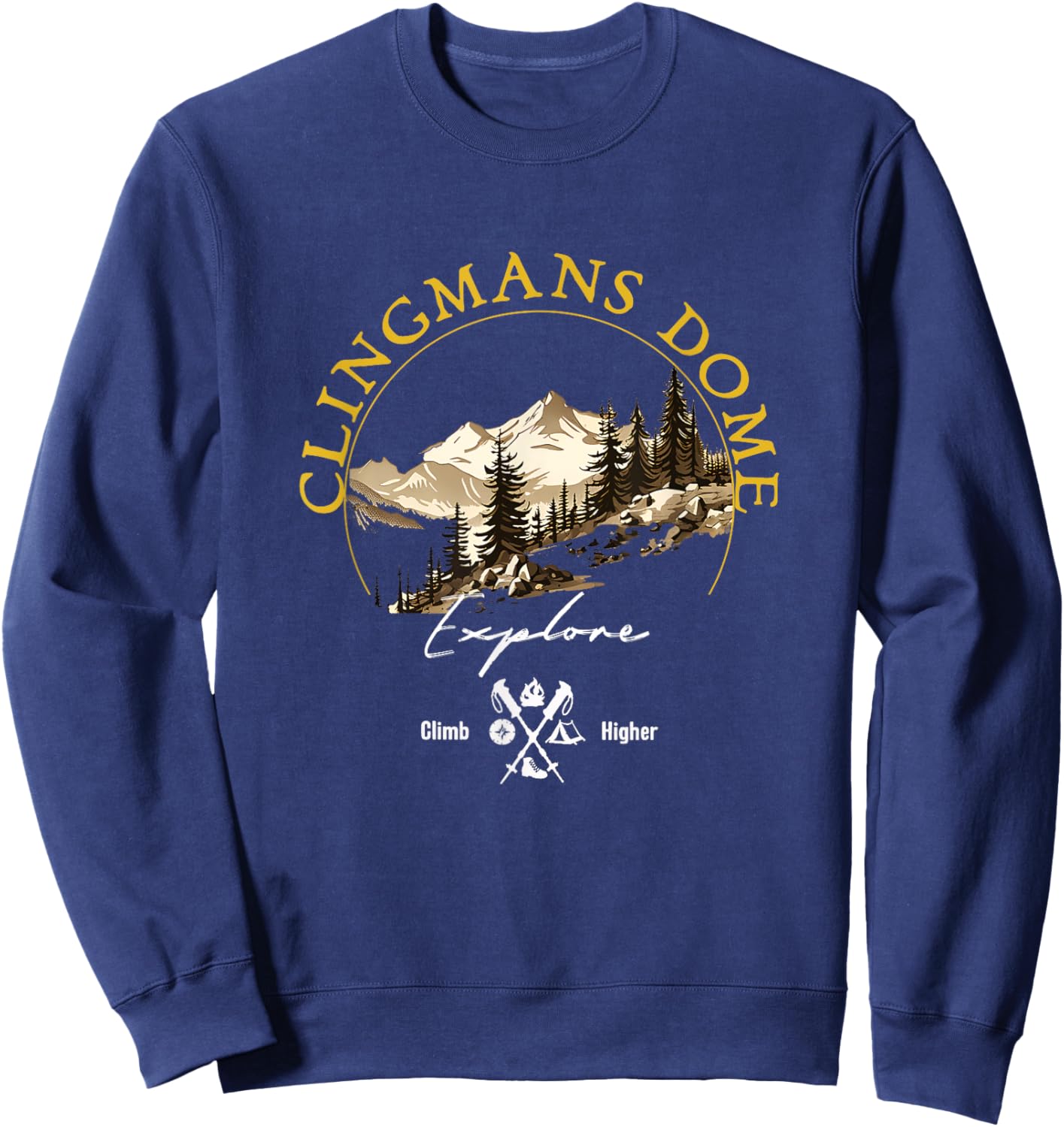 Clingmans Dome Retro Vintage Apparel Clingmans Dome Souvenir Sweatshirt - Sweatshirt | Navy