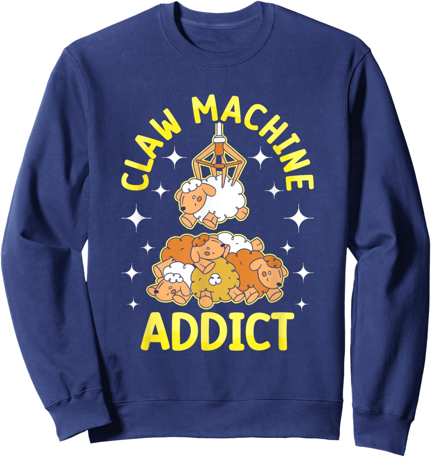 "Claw machine addict" Funny Claw Machine Sweatshirt - Sweatshirt | Navy