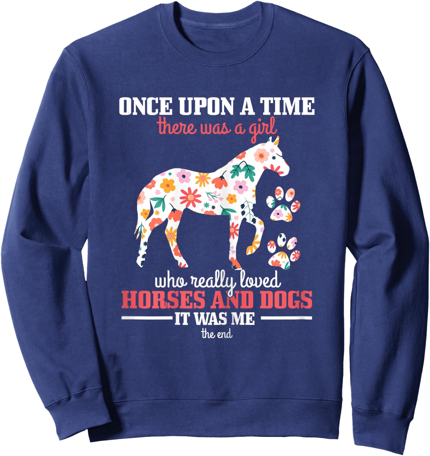 Horses & Dogs Funny Riding Horse Girl Gift Sweatshirt - Sweatshirt | Navy