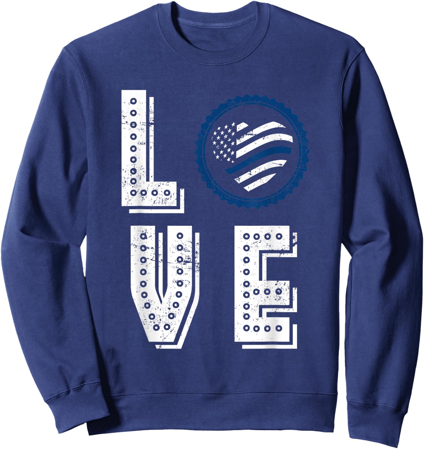 US Pride Police Officer Valentines Day Gift Police Sweatshirt - Sweatshirt | Navy