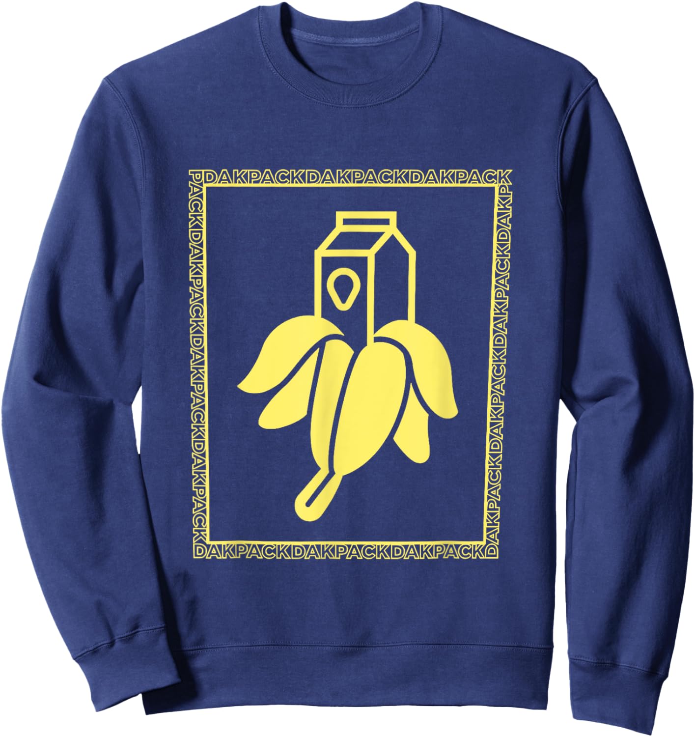 Milky Banana Funny Text Dakpack Vintage Women Kids Sweatshirt - Sweatshirt | Navy